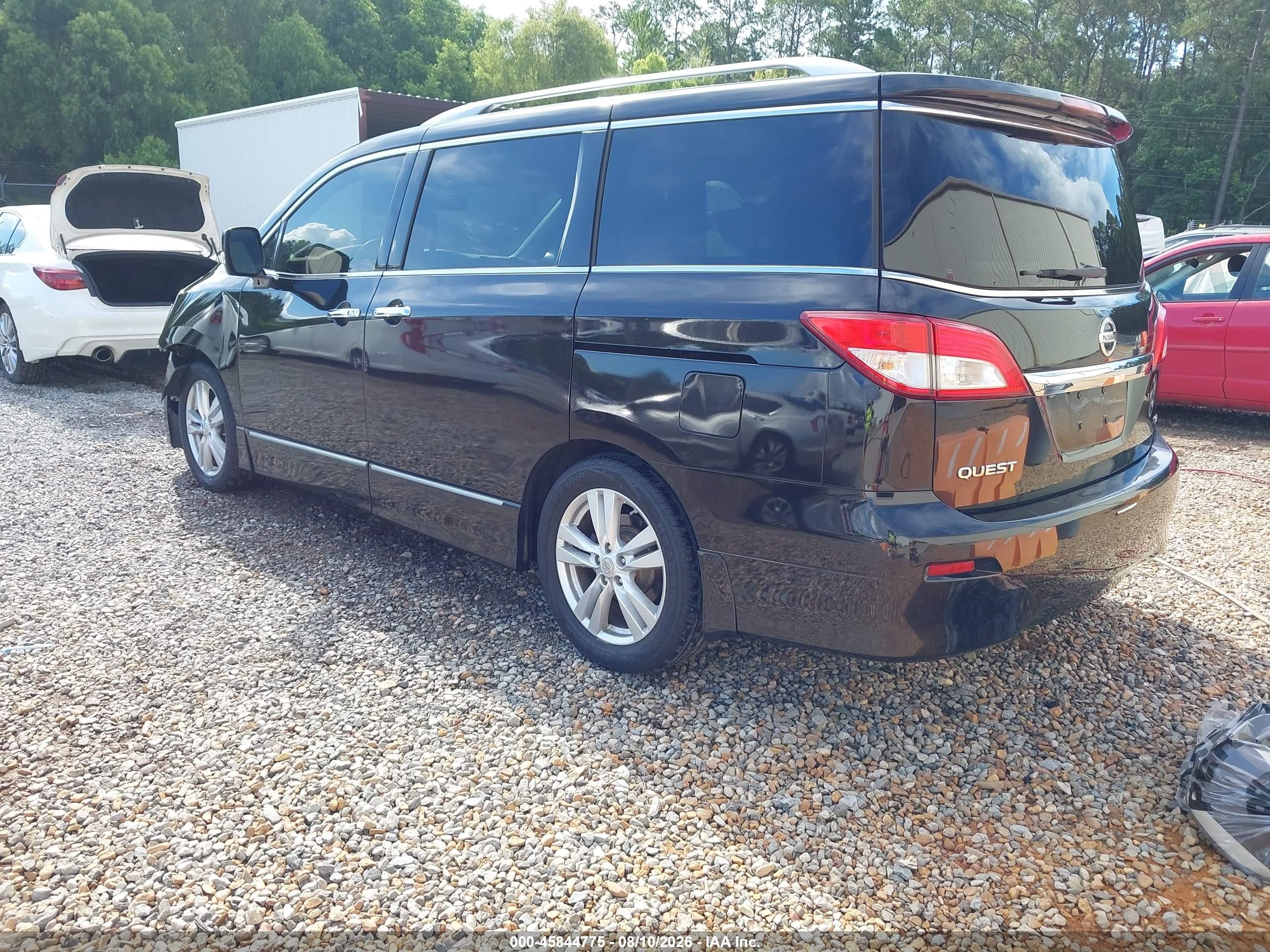 2013 Nissan Quest Sl Black vin: JN8AE2KP8D9063168