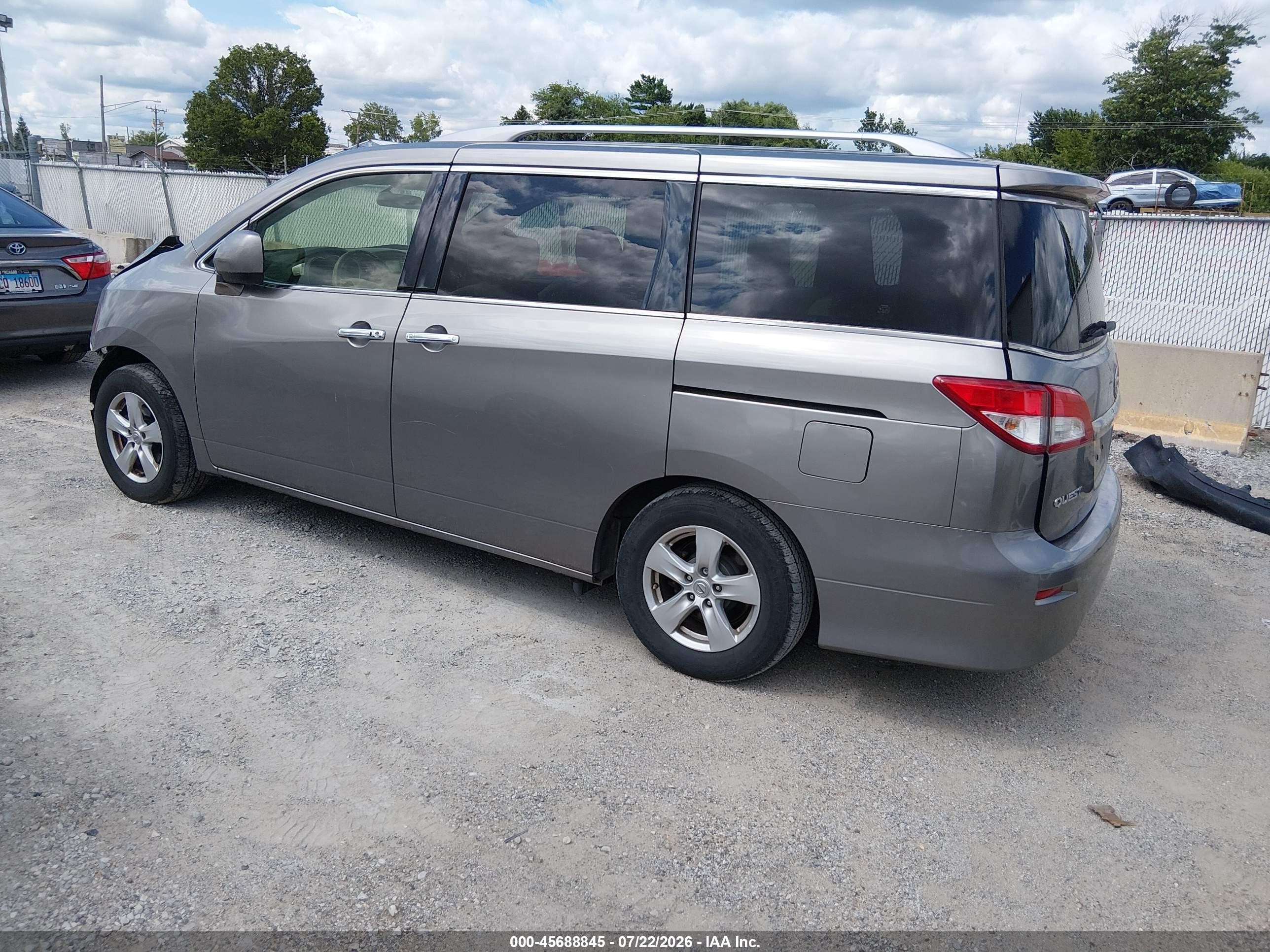 2013 Nissan Quest Sv Silver vin: JN8AE2KP8D9064627