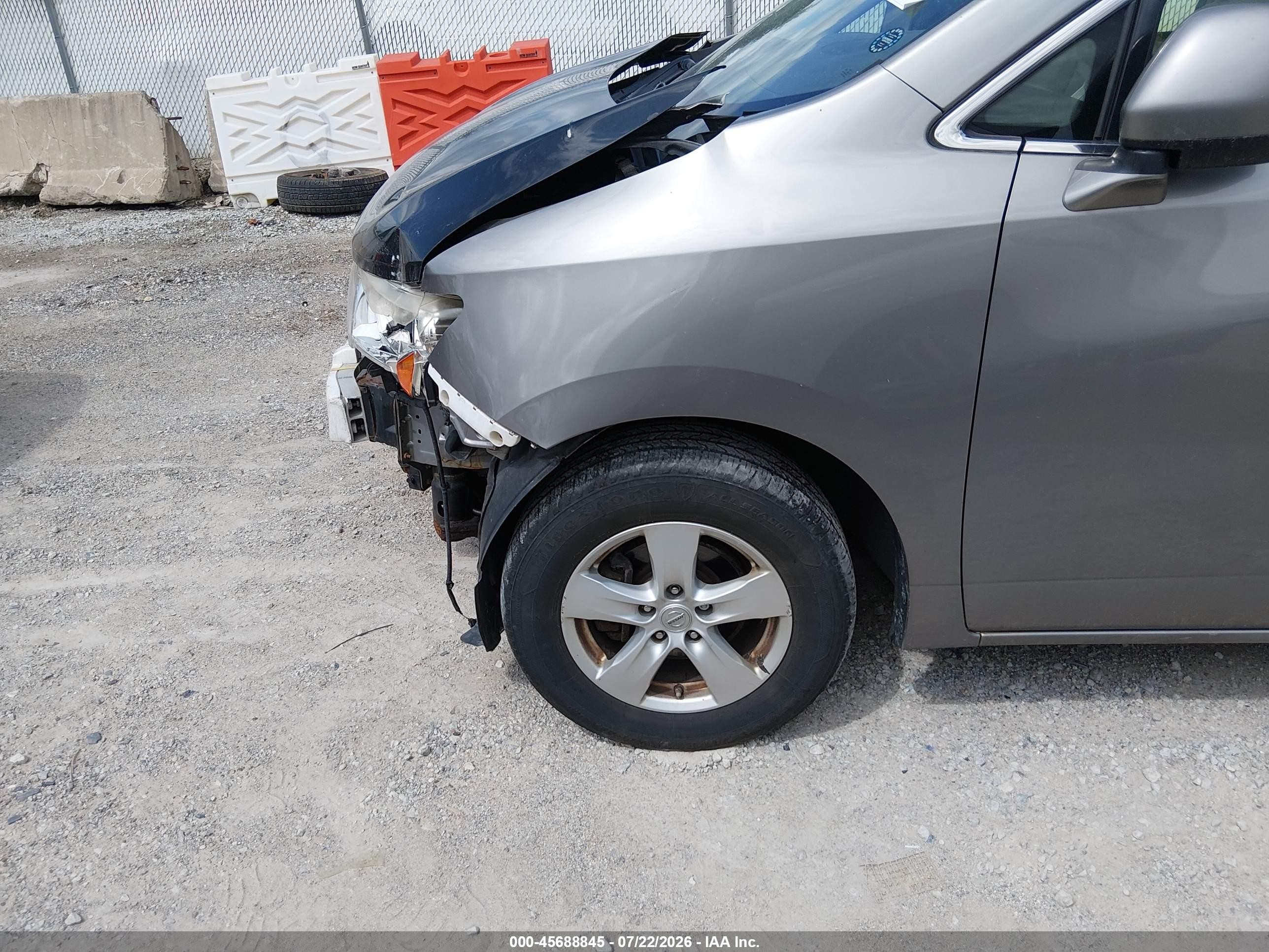 2013 Nissan Quest Sv Silver vin: JN8AE2KP8D9064627