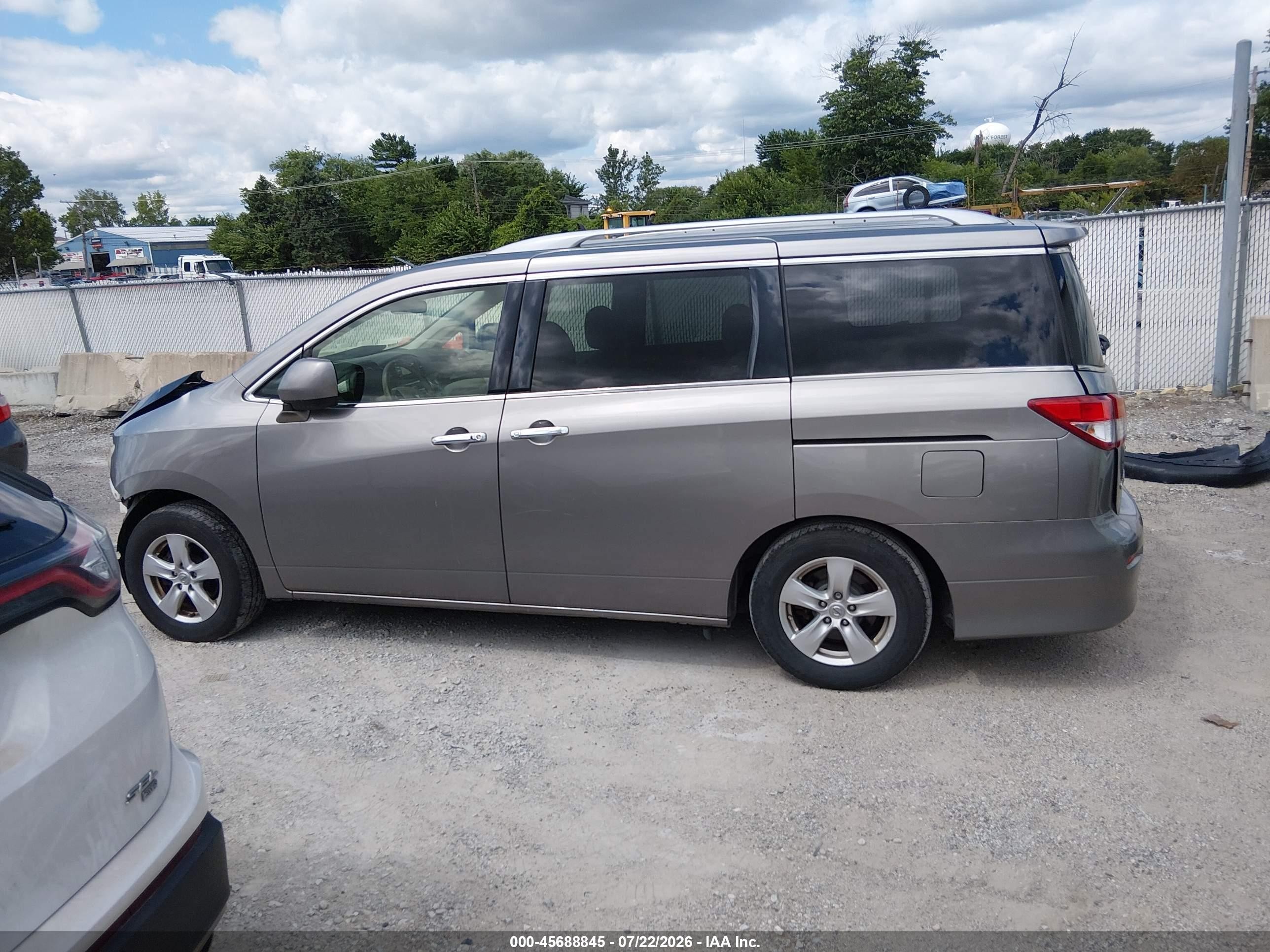2013 Nissan Quest Sv Silver vin: JN8AE2KP8D9064627