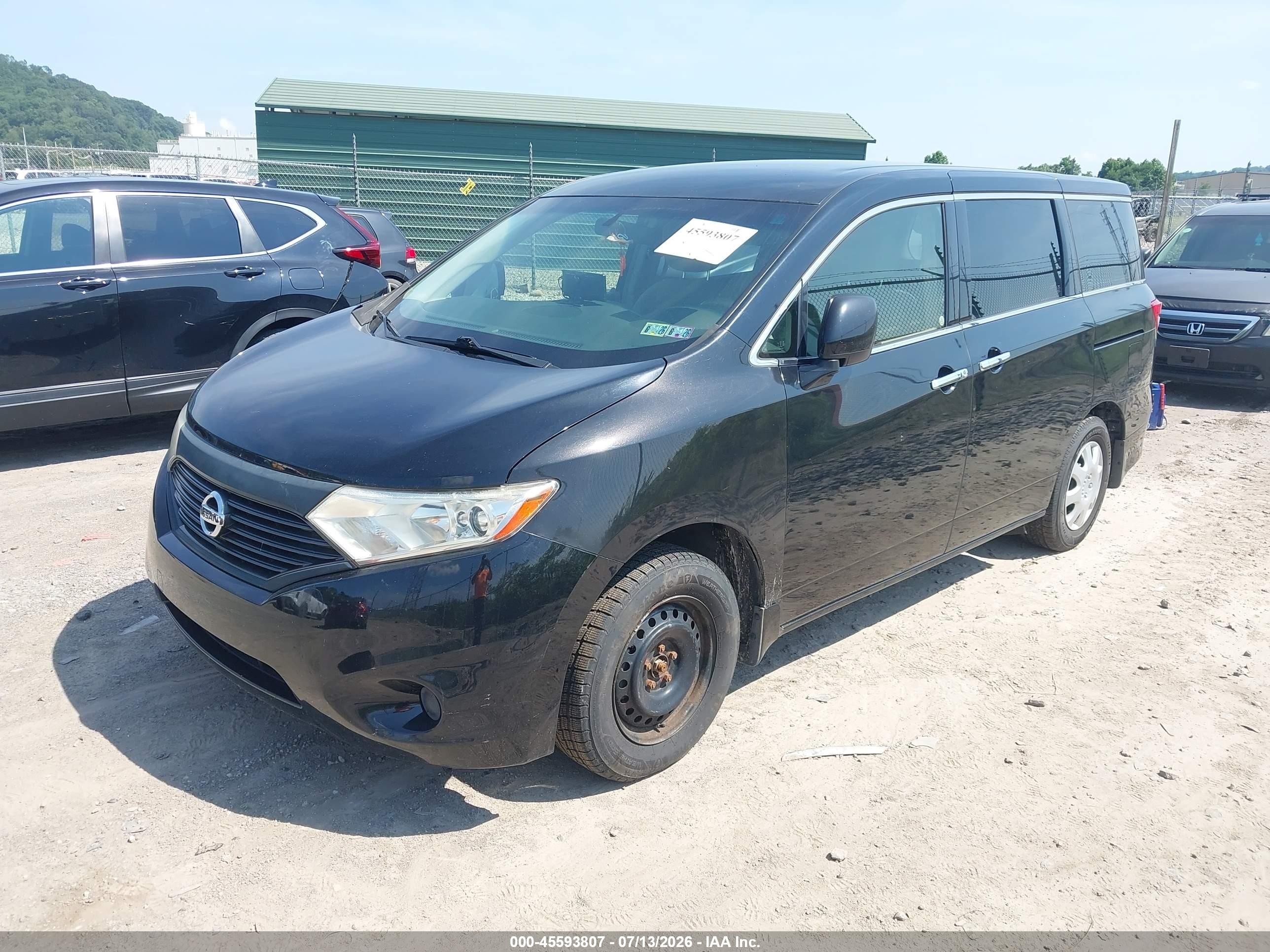 2013 Nissan Quest S Black vin: JN8AE2KP8D9070587