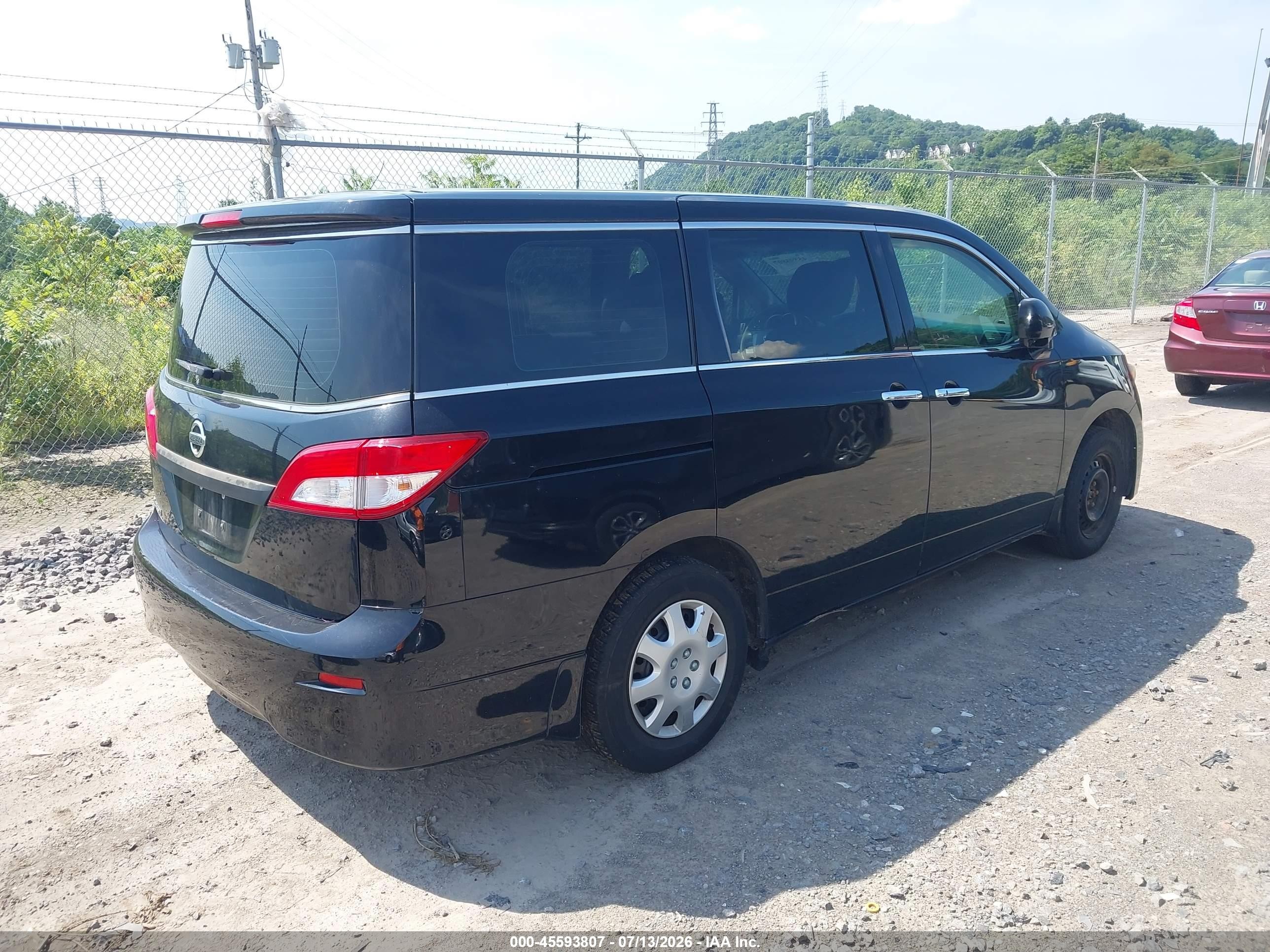 2013 Nissan Quest S Black vin: JN8AE2KP8D9070587