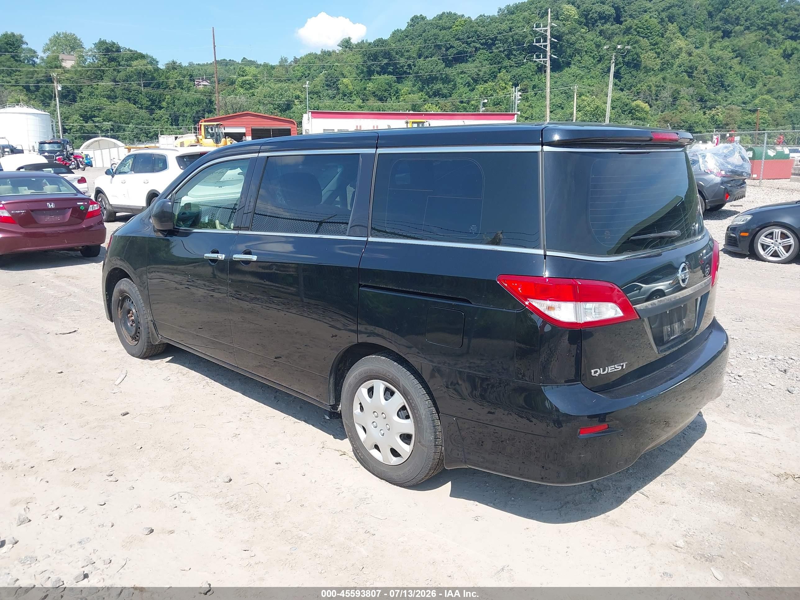 2013 Nissan Quest S Black vin: JN8AE2KP8D9070587