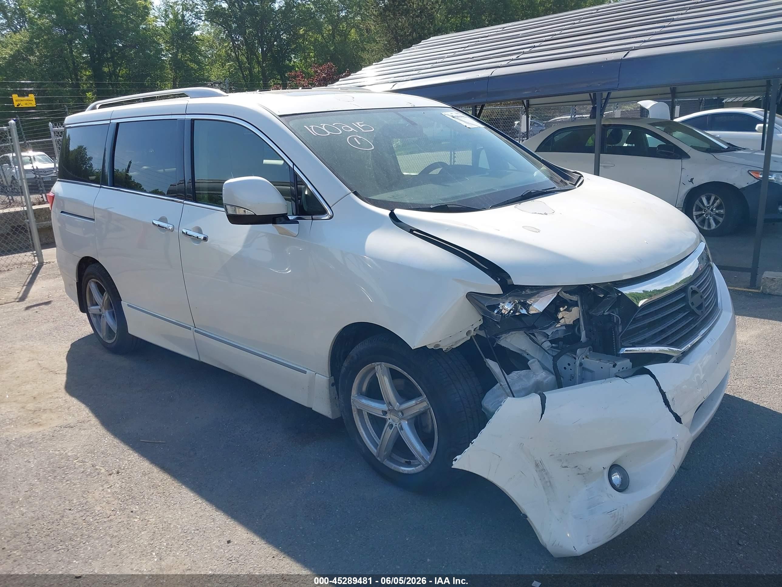 2014 Nissan Quest Sl White vin: JN8AE2KP8E9103413