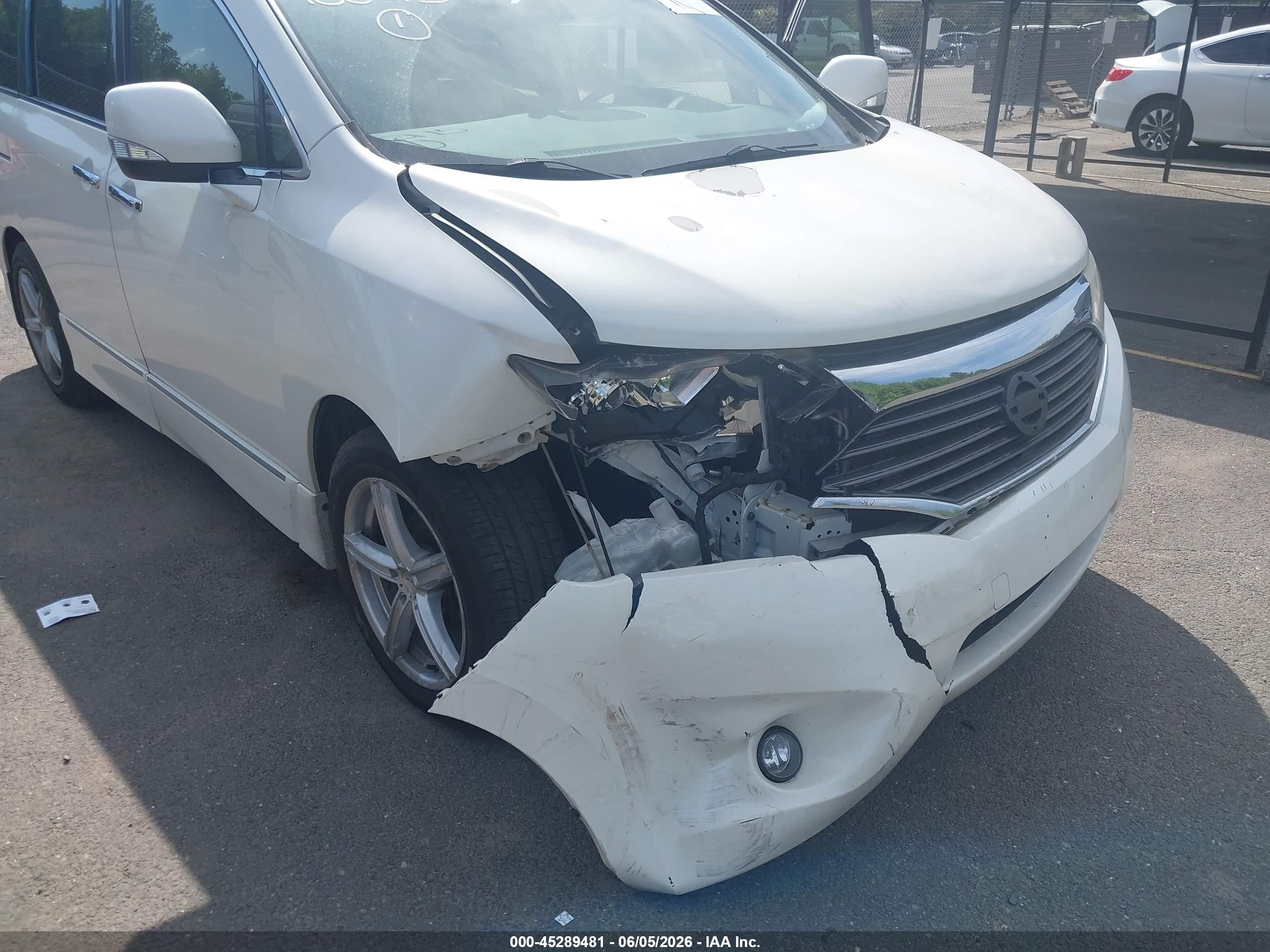 2014 Nissan Quest Sl White vin: JN8AE2KP8E9103413