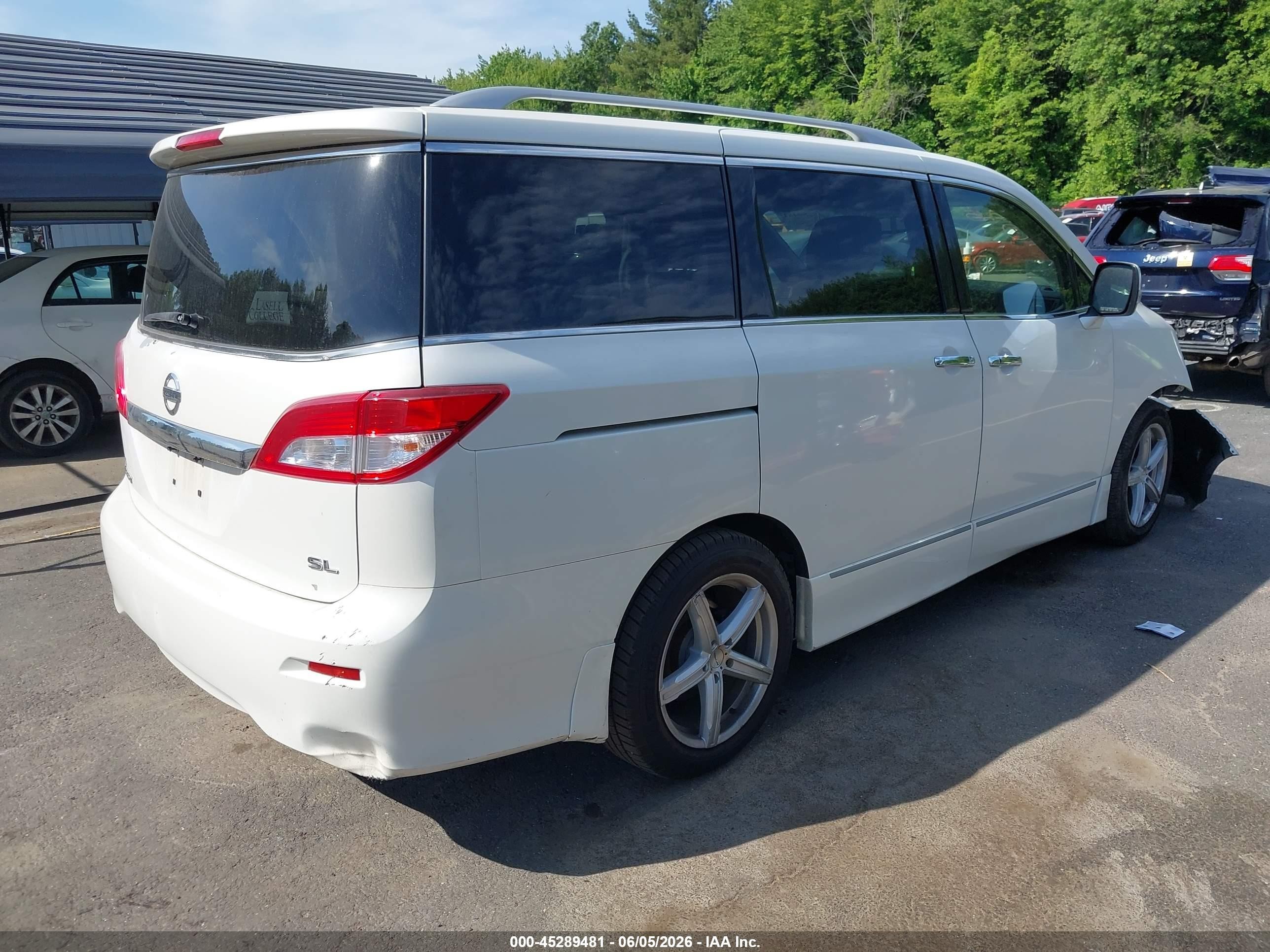 2014 Nissan Quest Sl White vin: JN8AE2KP8E9103413
