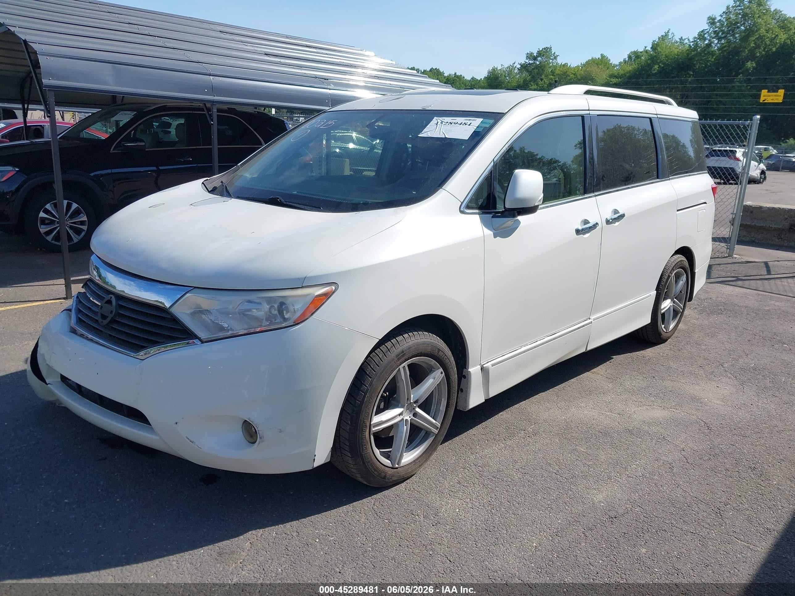 2014 Nissan Quest Sl White vin: JN8AE2KP8E9103413