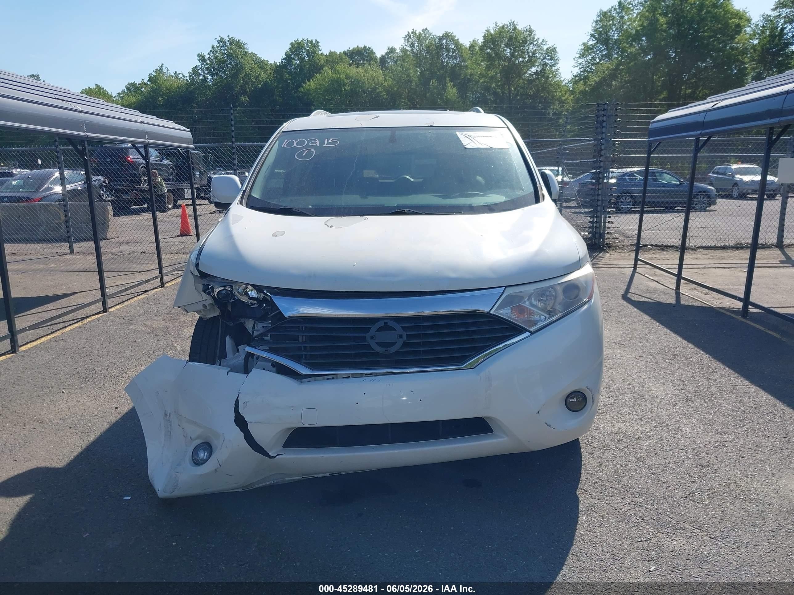 2014 Nissan Quest Sl White vin: JN8AE2KP8E9103413