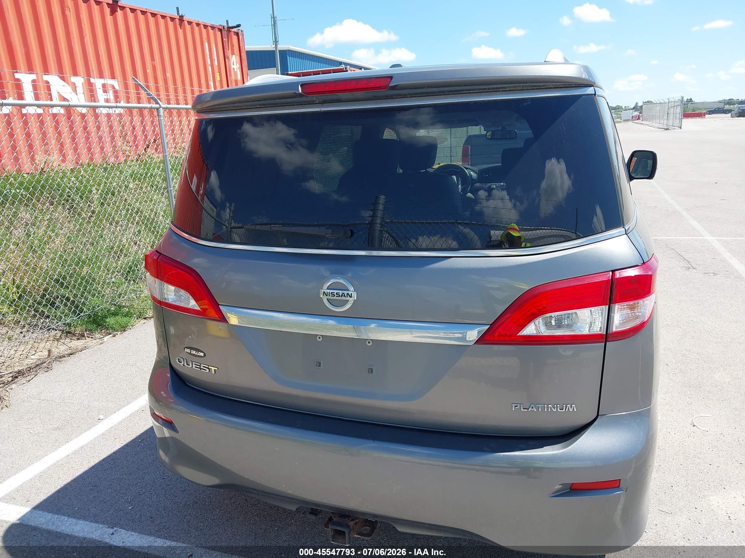 2015 Nissan Quest Platinum Gray vin: JN8AE2KP8F9120049