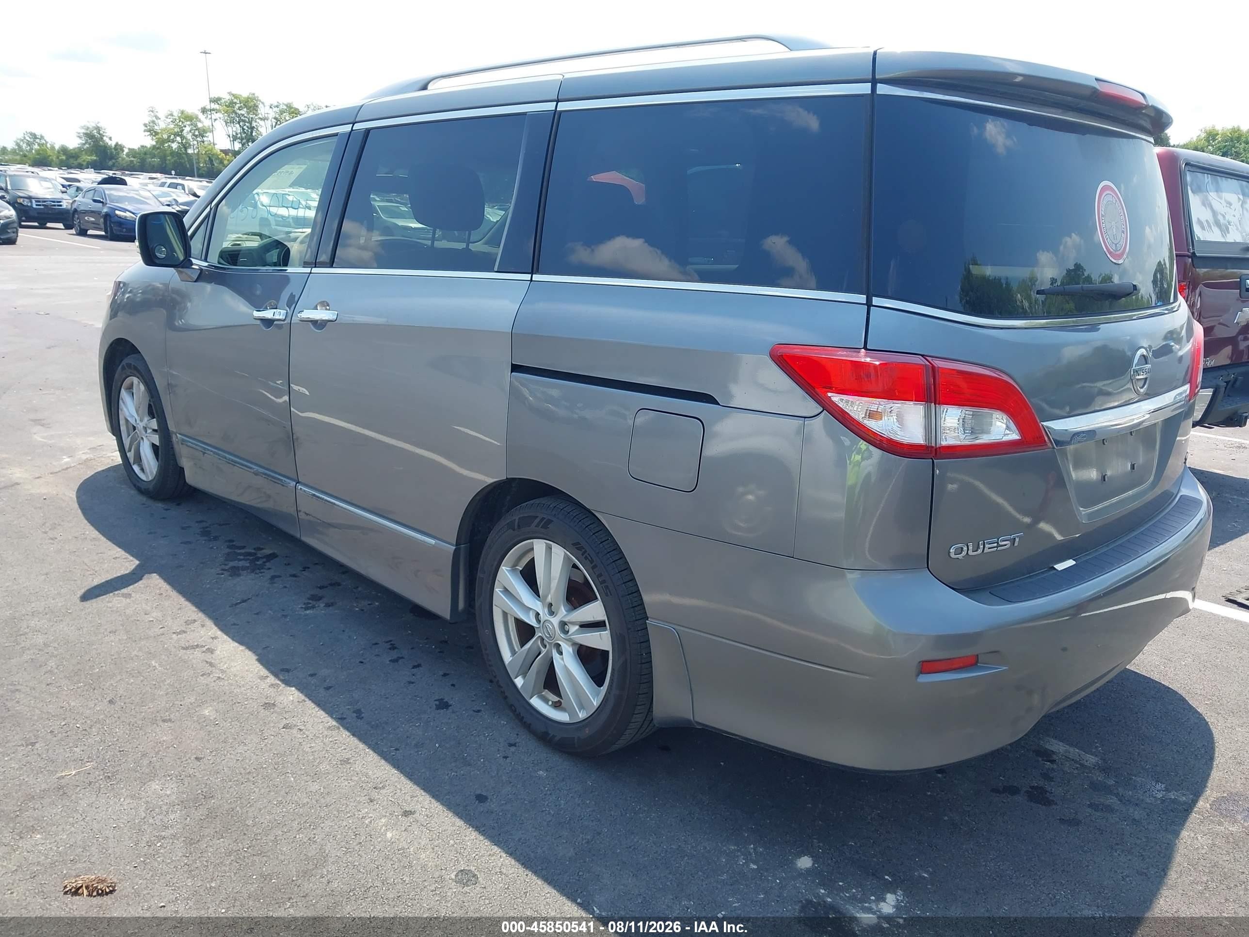 2015 Nissan Quest Platinum/s/sl/sv Gray vin: JN8AE2KP8F9120116