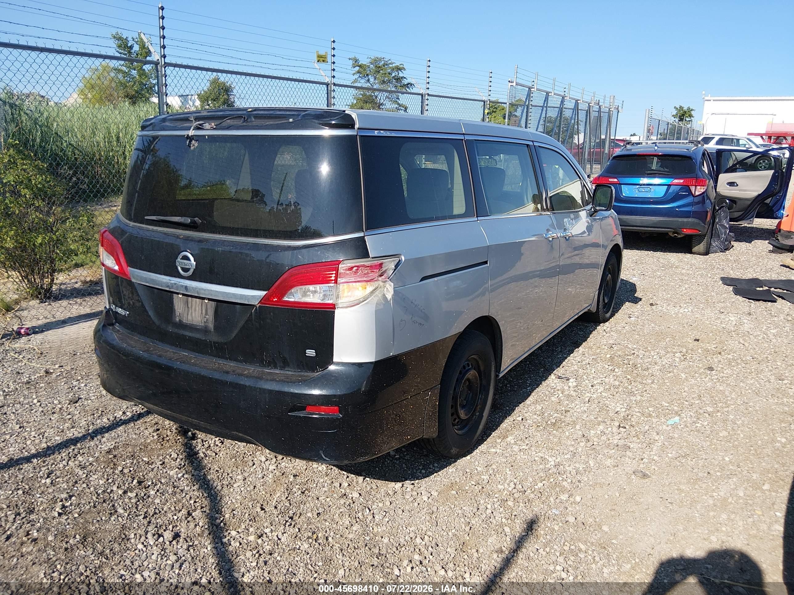 2015 Nissan Quest S Gray vin: JN8AE2KP8F9120892