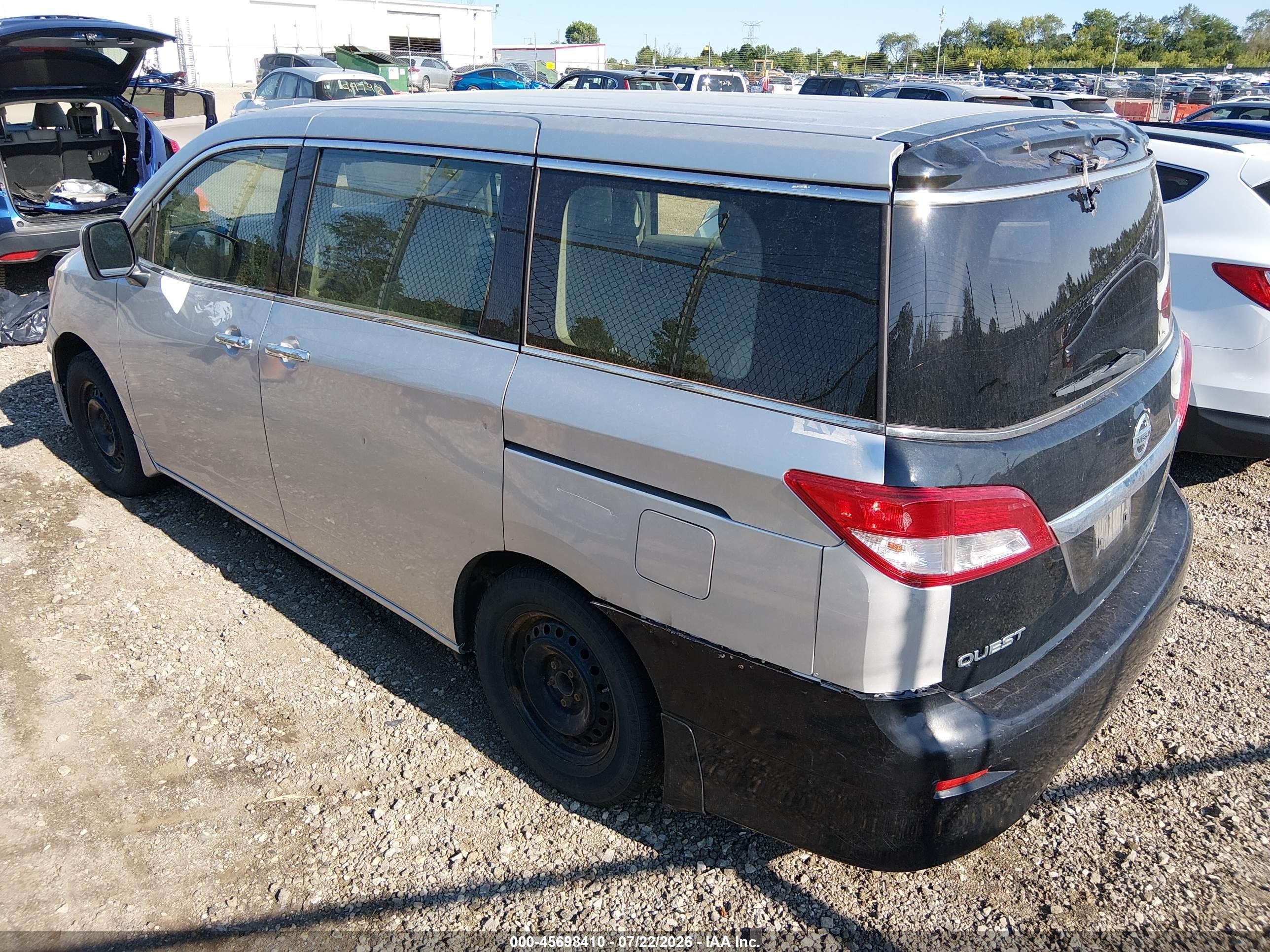 2015 Nissan Quest S Gray vin: JN8AE2KP8F9120892