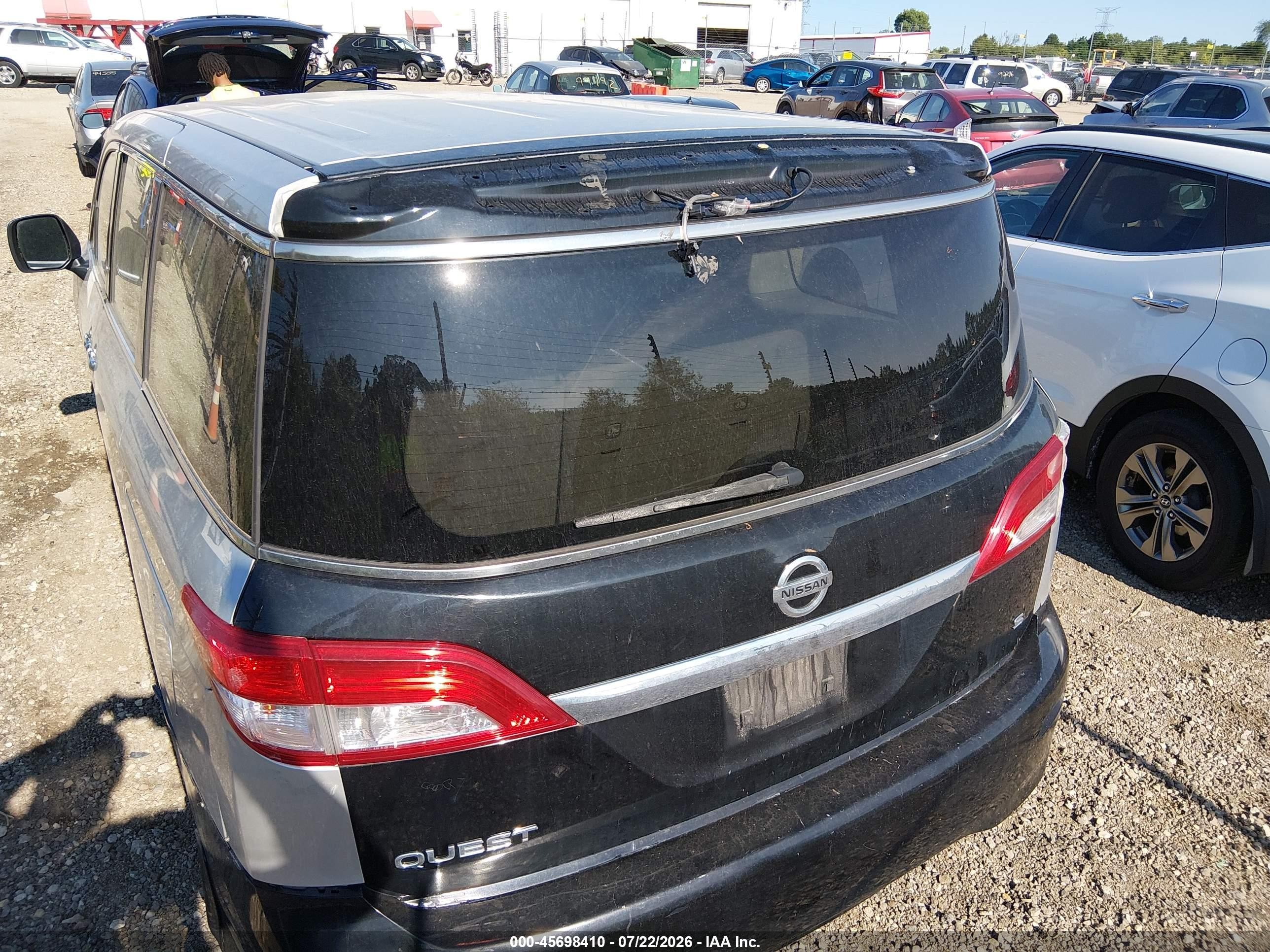 2015 Nissan Quest S Gray vin: JN8AE2KP8F9120892