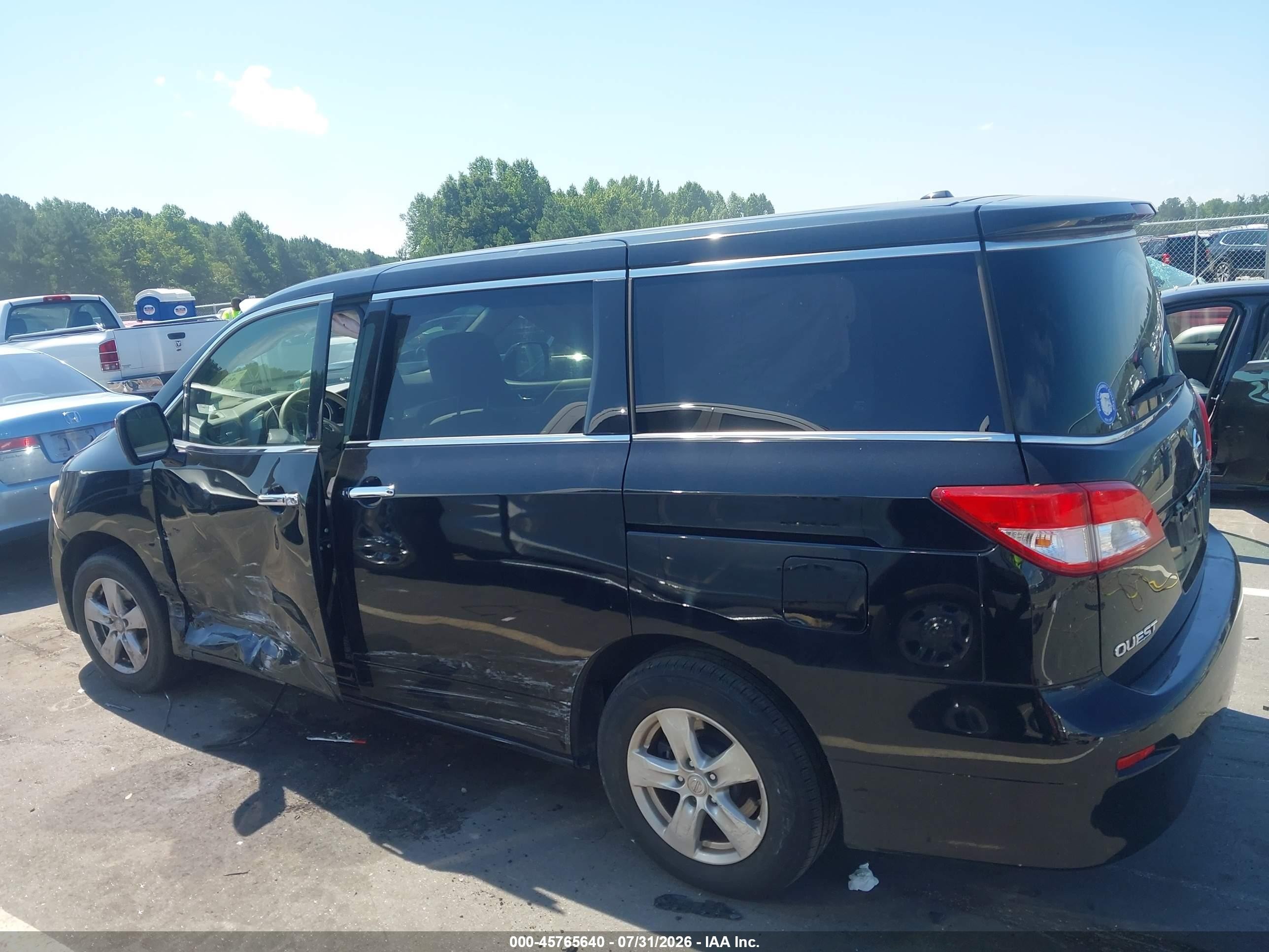 2015 Nissan Quest Sv Black vin: JN8AE2KP8F9122352