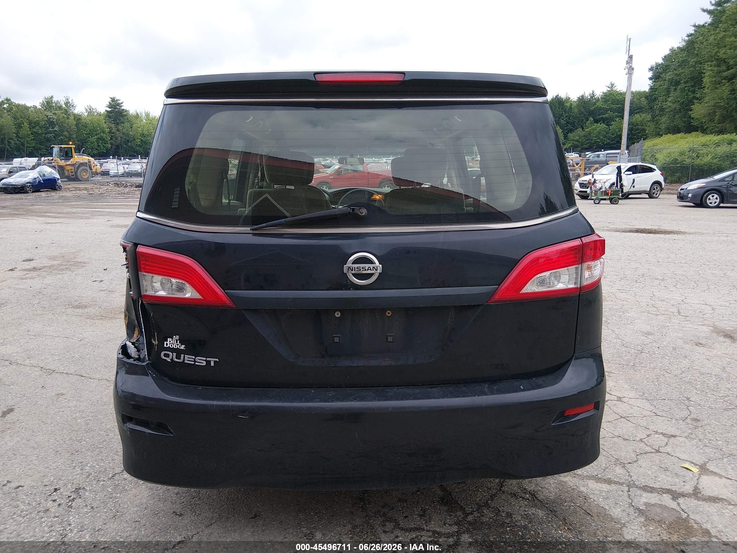 2015 Nissan Quest S Black vin: JN8AE2KP8F9122657