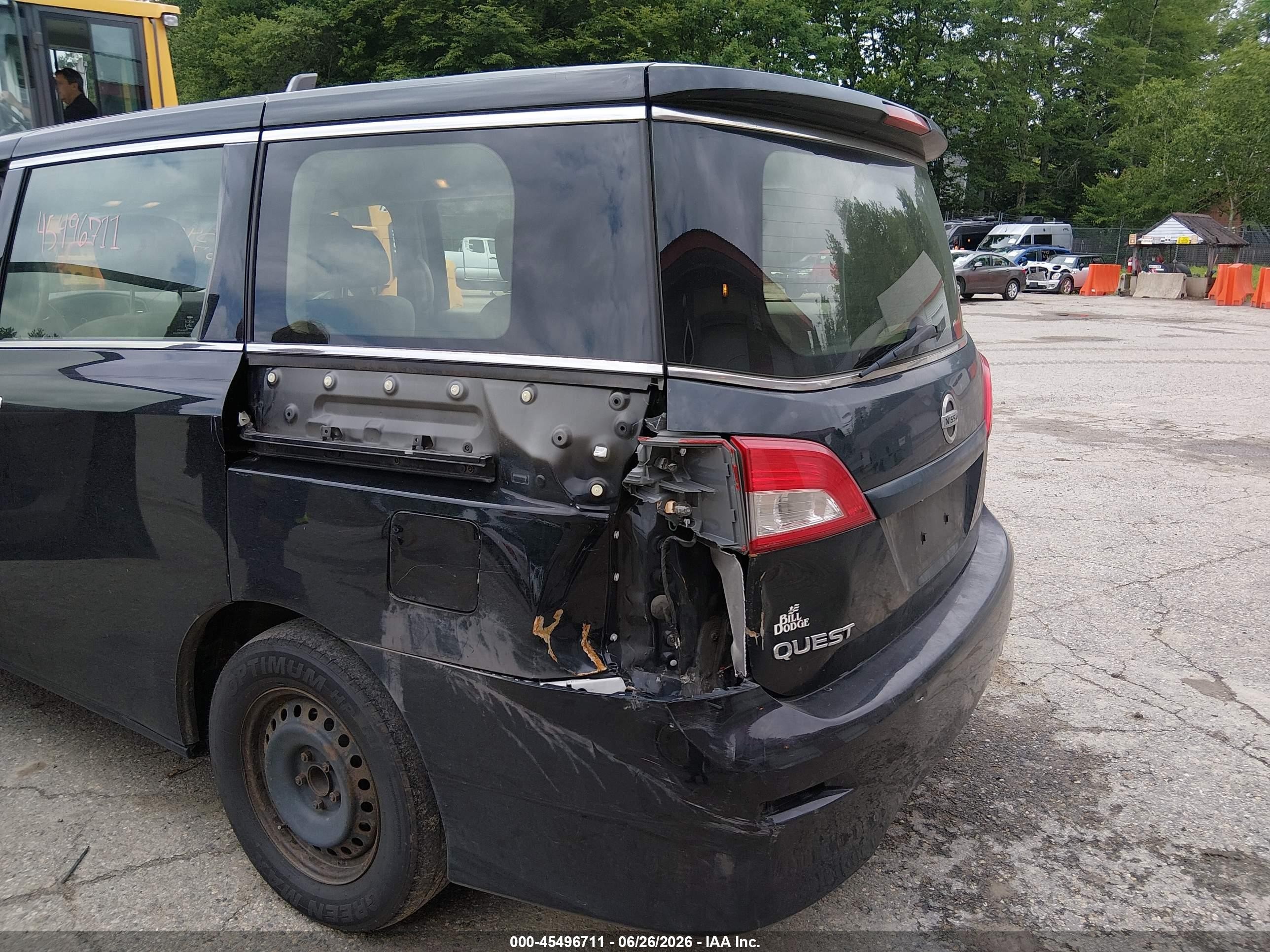 2015 Nissan Quest S Black vin: JN8AE2KP8F9122657
