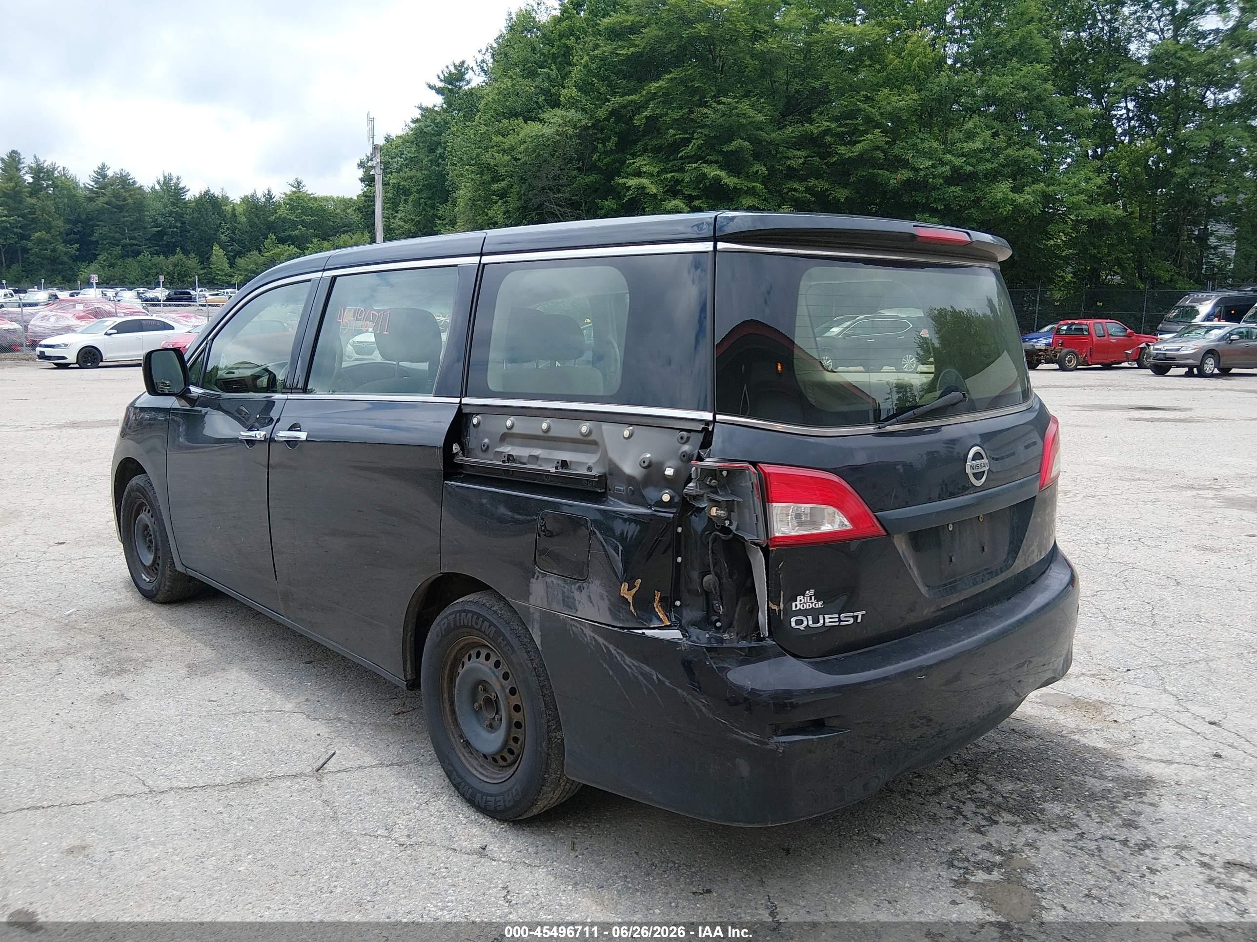 2015 Nissan Quest S Black vin: JN8AE2KP8F9122657