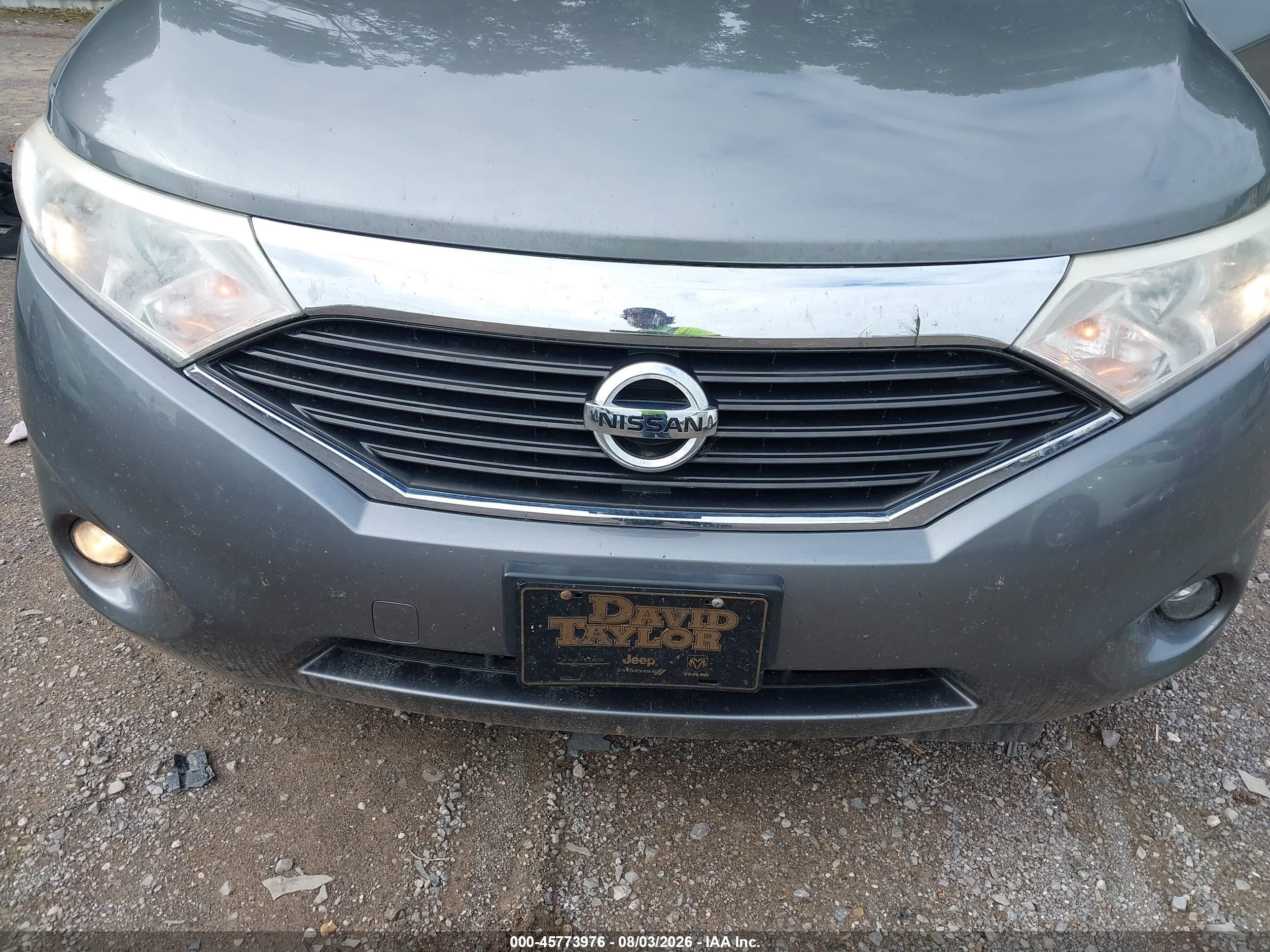 2015 Nissan Quest Platinum/s/sl/sv Серый vin: JN8AE2KP8F9126806