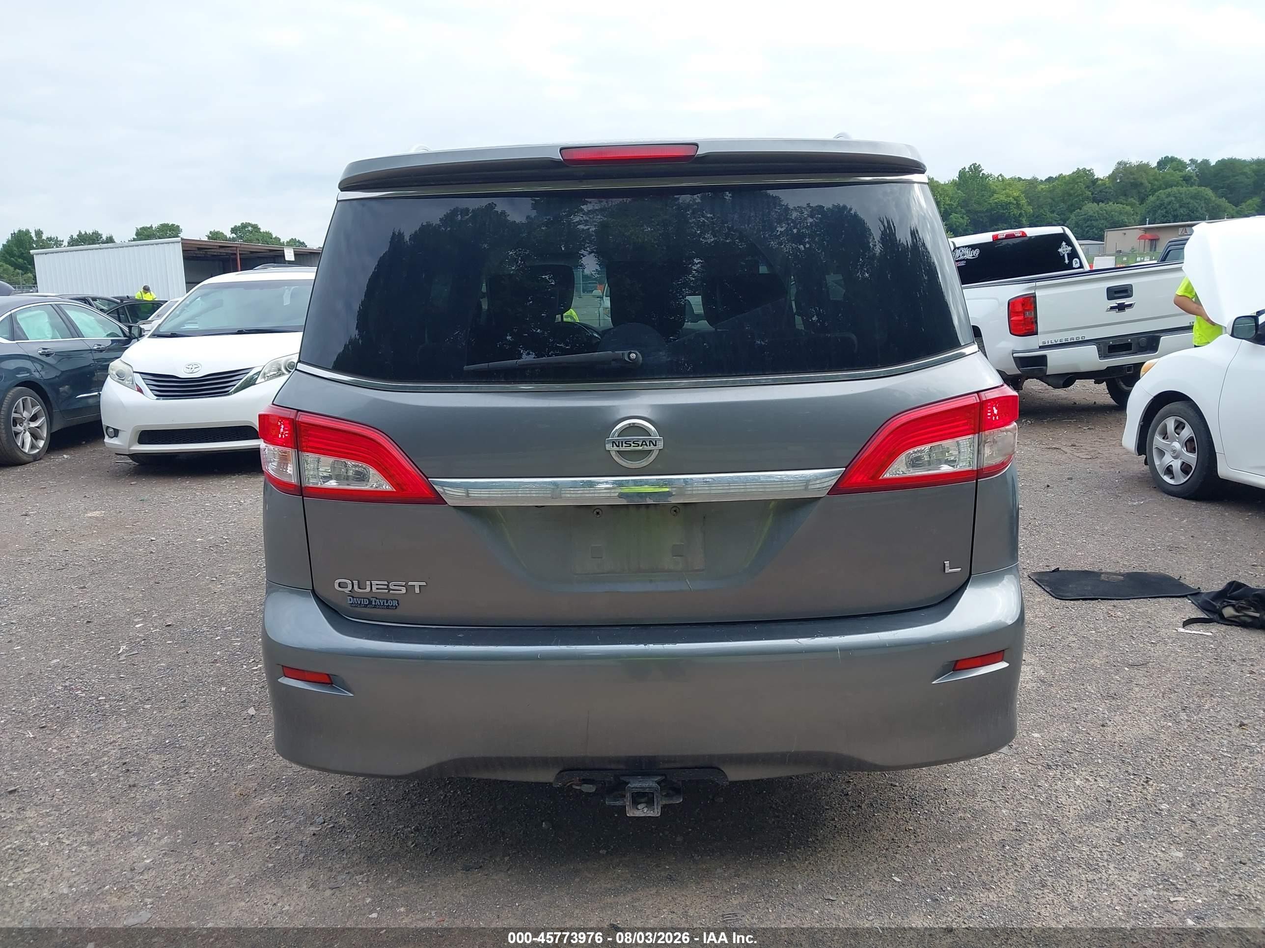 2015 Nissan Quest Platinum/s/sl/sv Серый vin: JN8AE2KP8F9126806