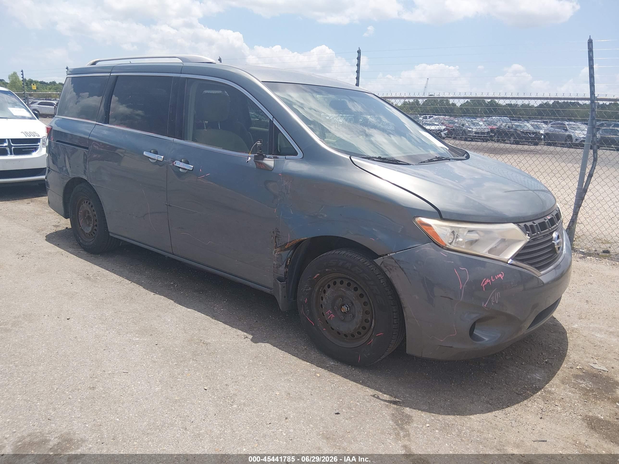 2011 Nissan Quest S Gray vin: JN8AE2KP9B9001260