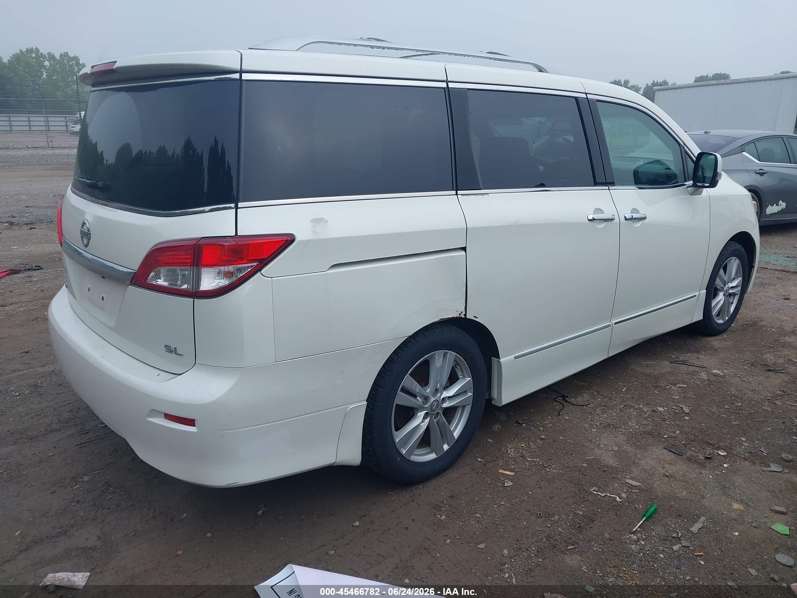 2011 Nissan Quest Sl White vin: JN8AE2KP9B9002019