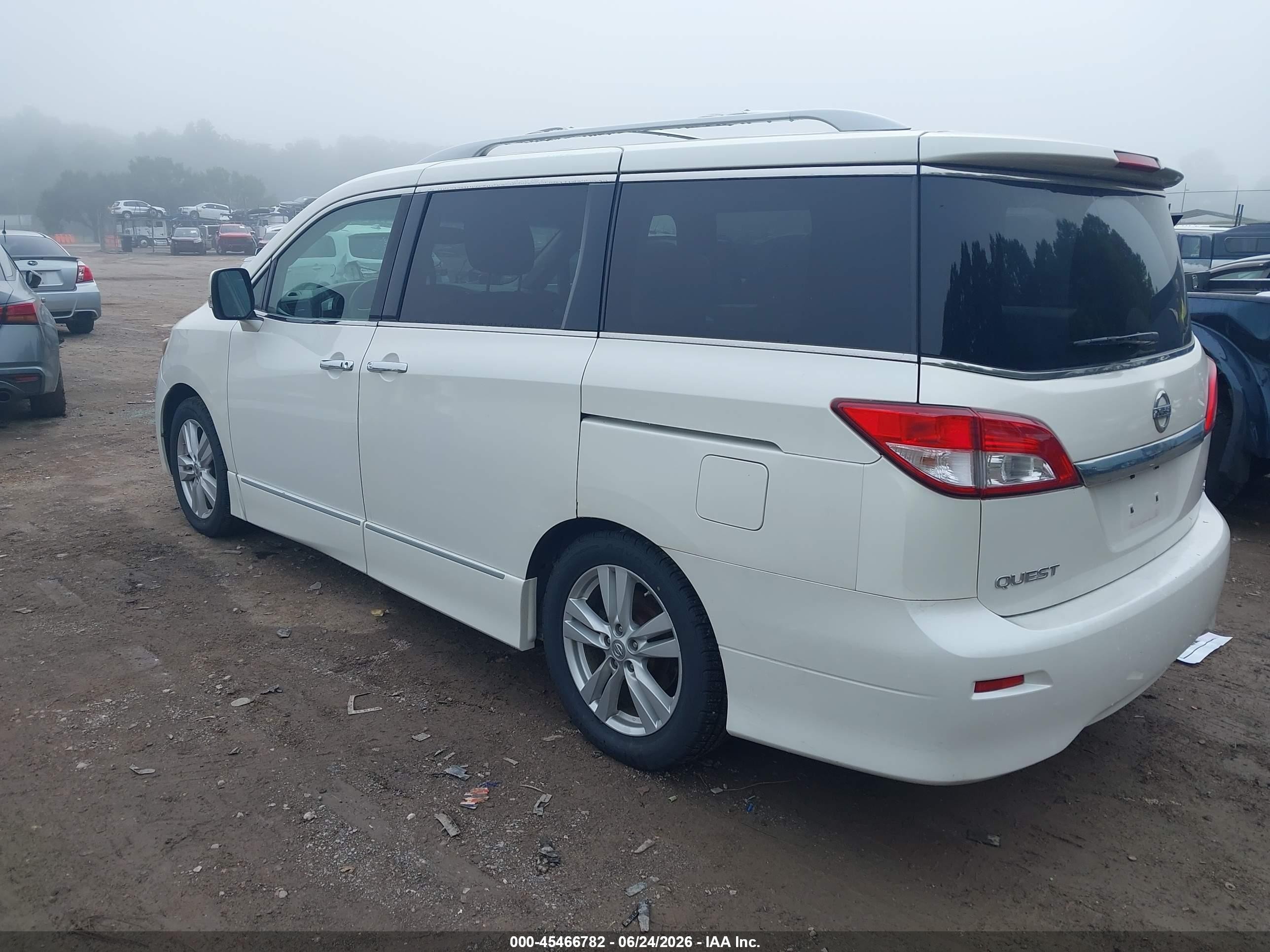 2011 Nissan Quest Sl White vin: JN8AE2KP9B9002019