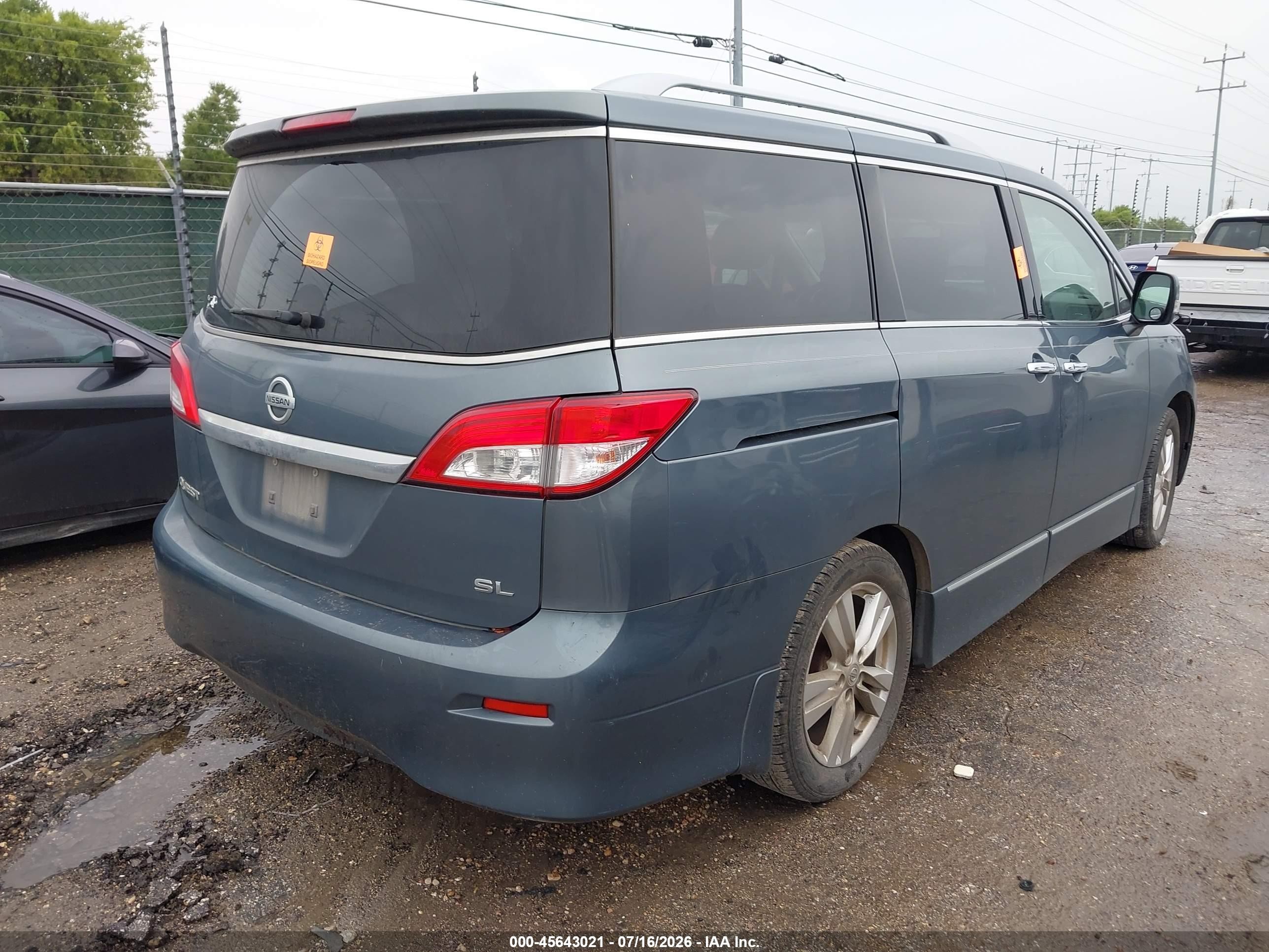 2011 Nissan Quest Sl Gray vin: JN8AE2KP9B9006913