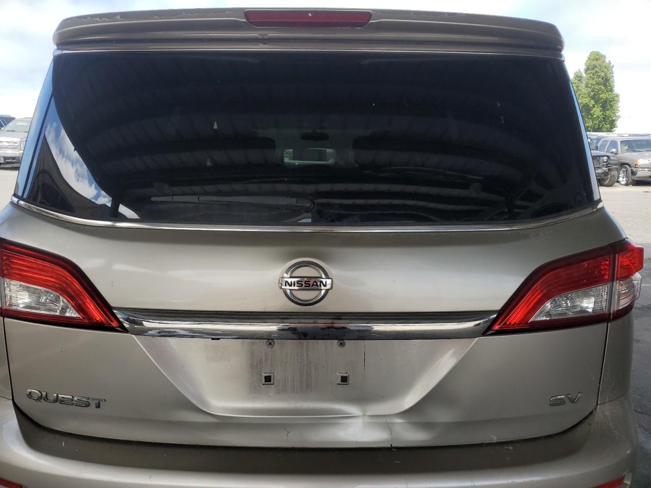2011 Nissan Quest S/sv/sl/le Silver vin: JN8AE2KP9B9012002 Damage: Lift Gate, Dent(S) W/No Paint Dmg, 5 To 6 Inches