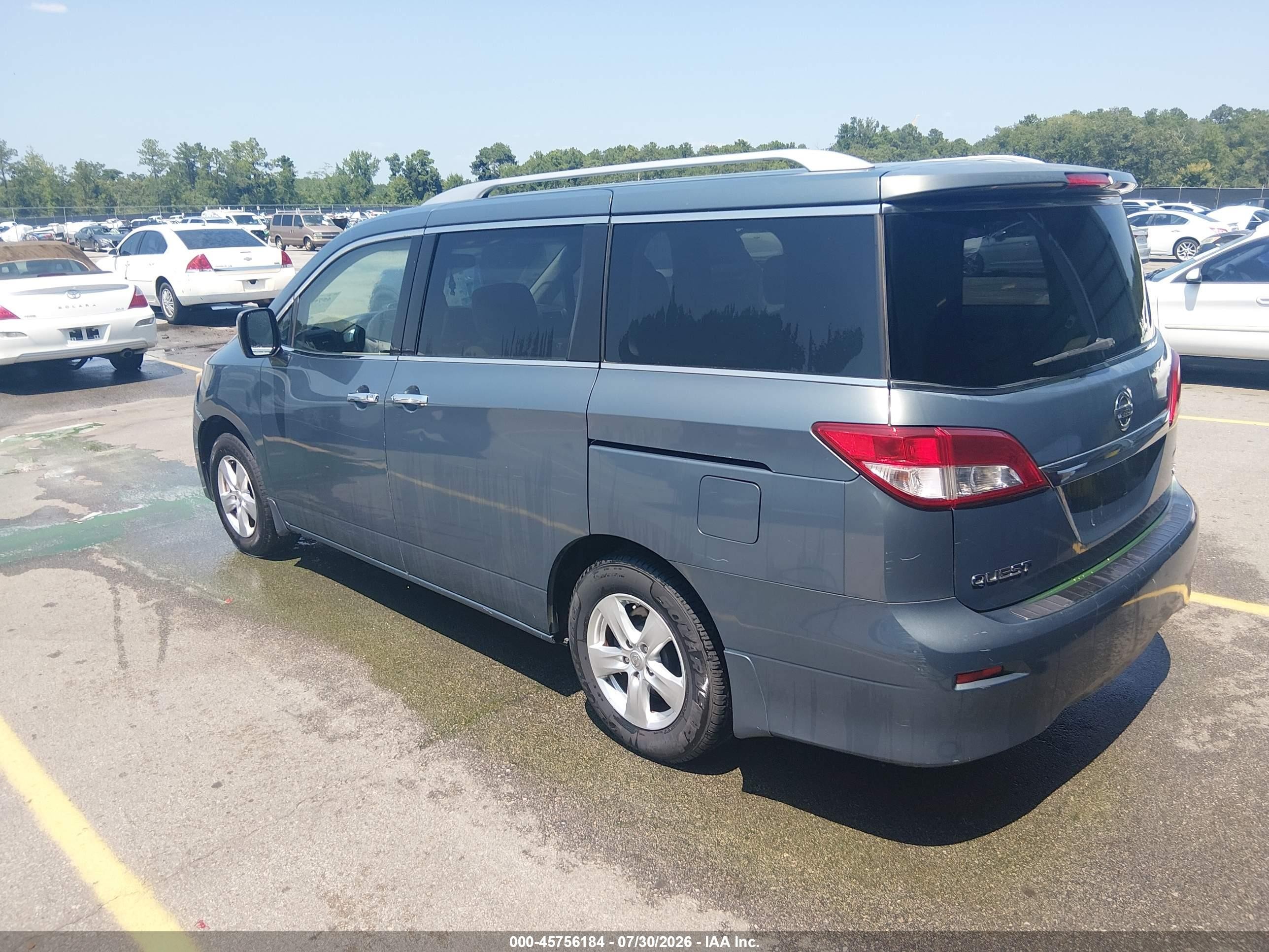 2011 Nissan Quest Sv Gray vin: JN8AE2KP9B9012887