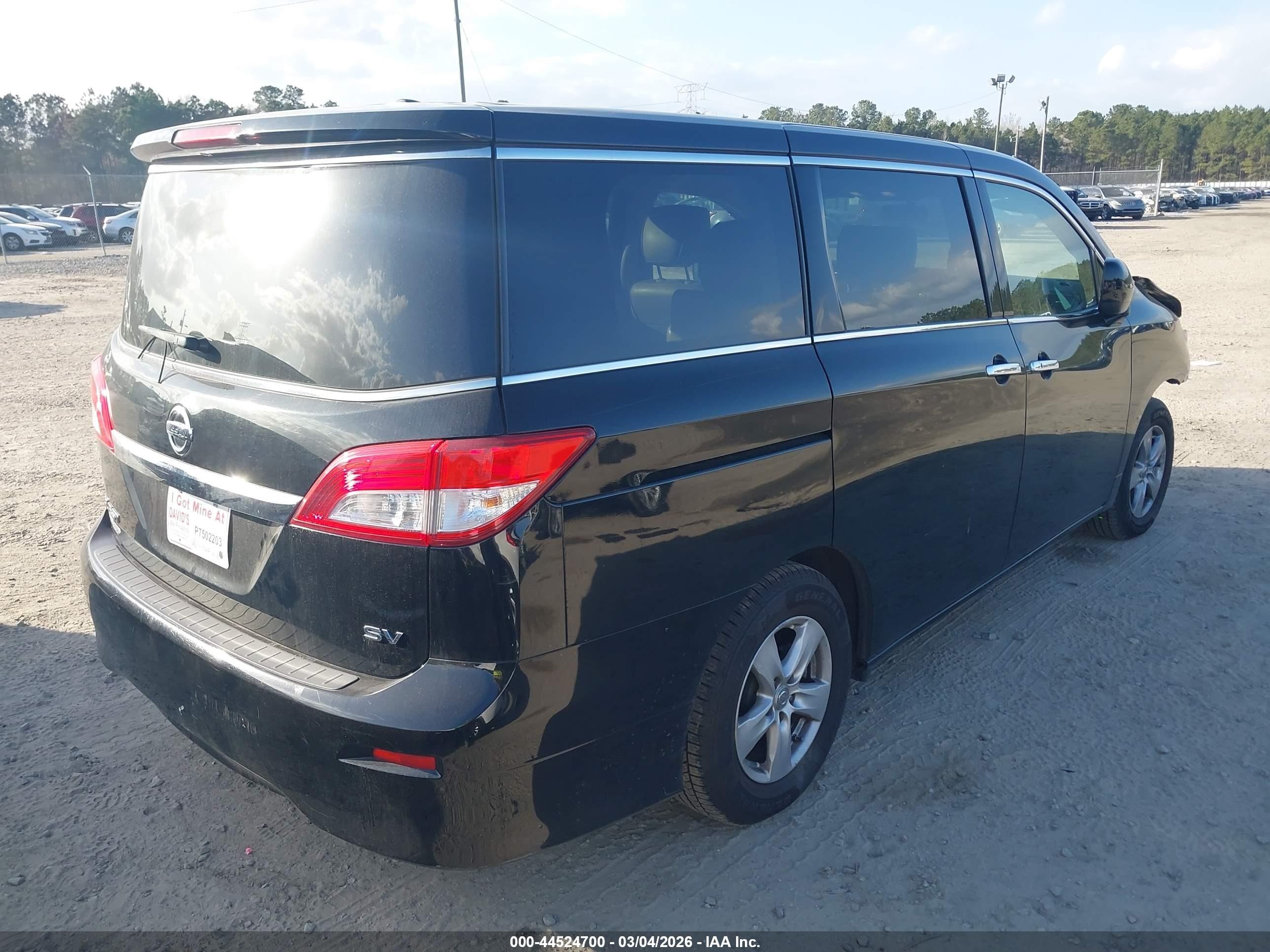 2012 Nissan Quest Sv Black vin: JN8AE2KP9C9036270
