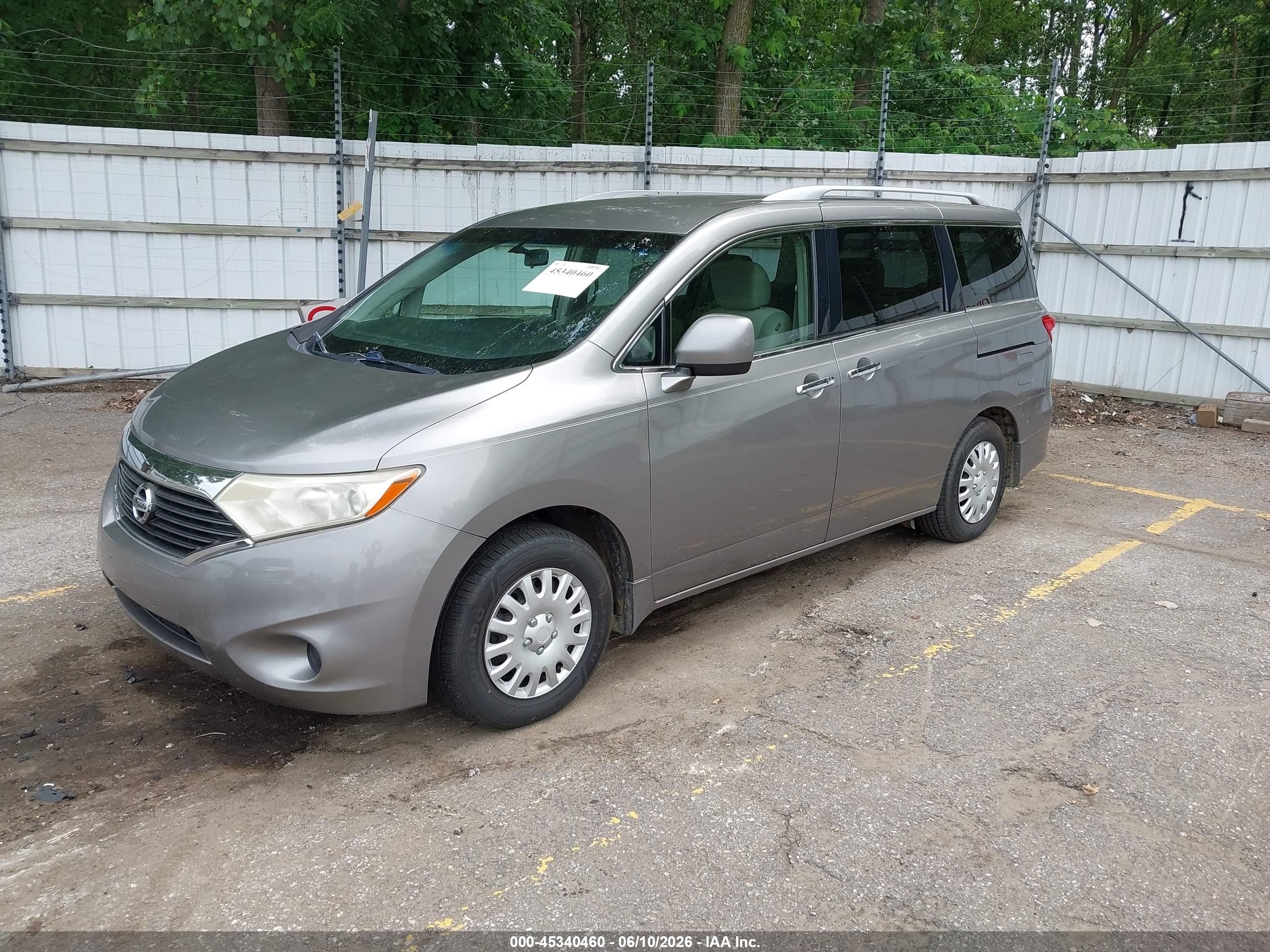 2012 Nissan Quest S Silver vin: JN8AE2KP9C9038696