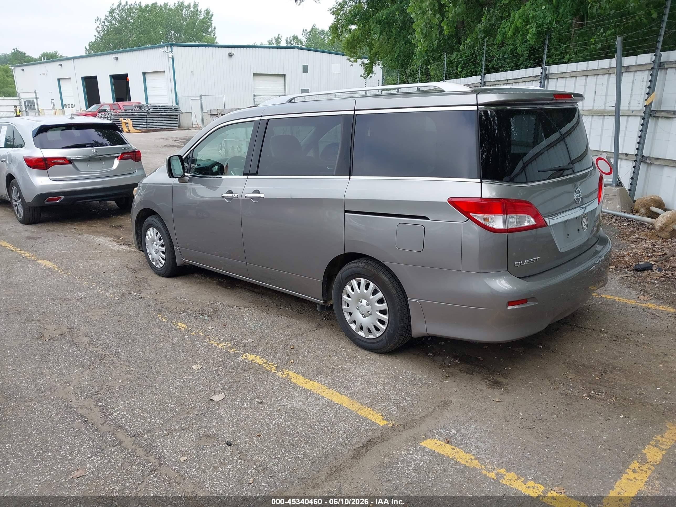 2012 Nissan Quest S Silver vin: JN8AE2KP9C9038696