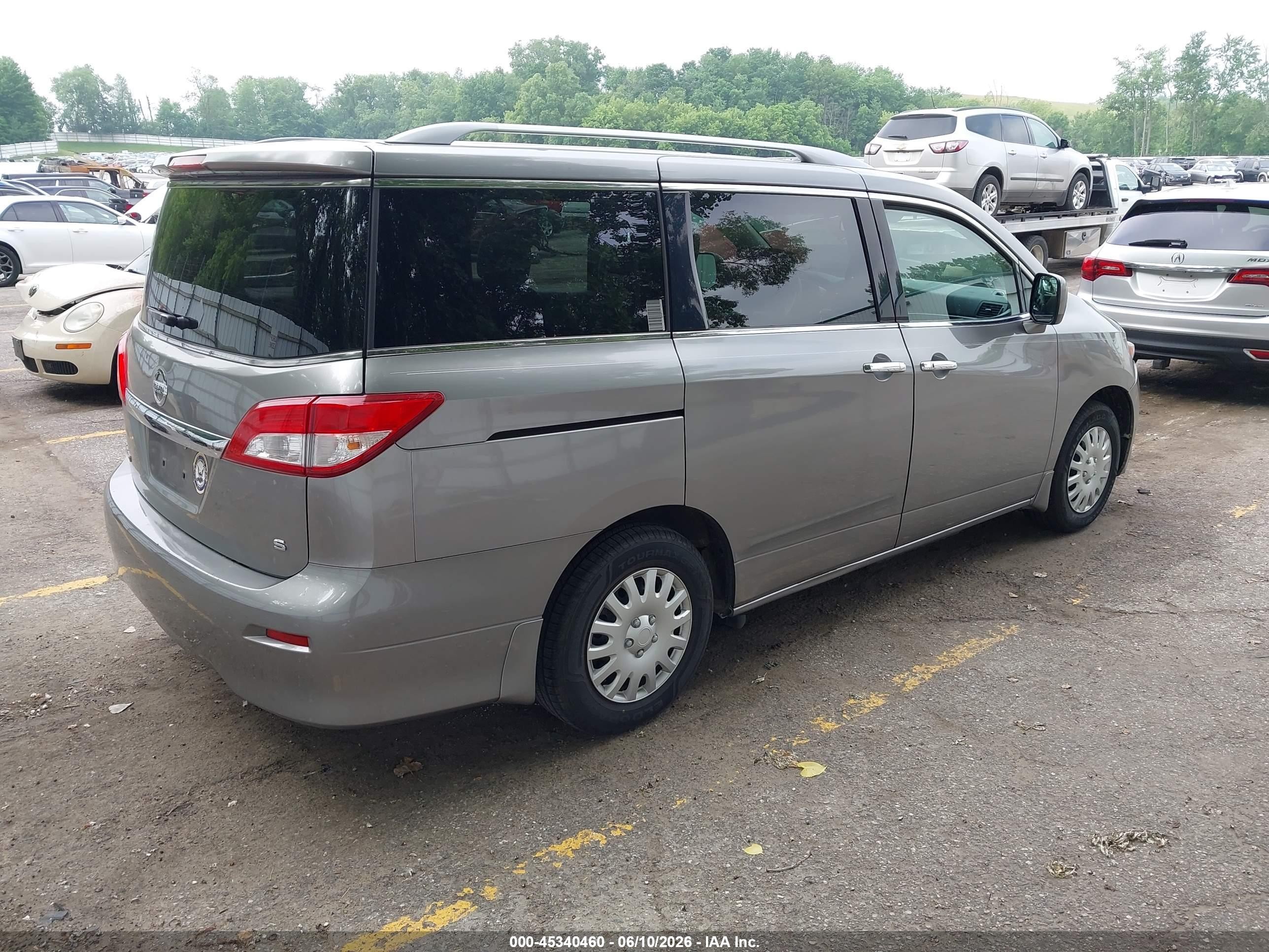 2012 Nissan Quest S Silver vin: JN8AE2KP9C9038696