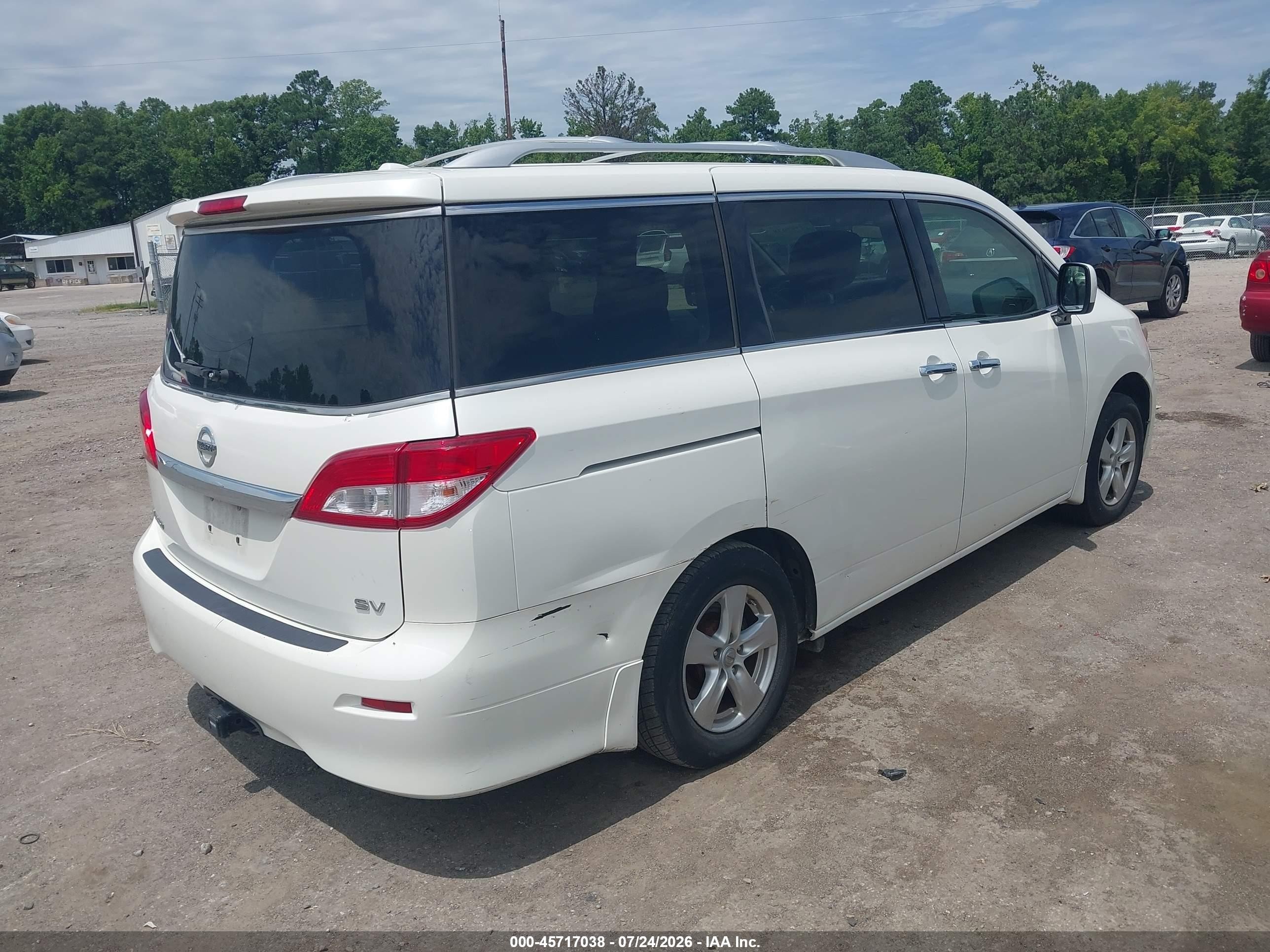 2012 Nissan Quest Sv White vin: JN8AE2KP9C9042652