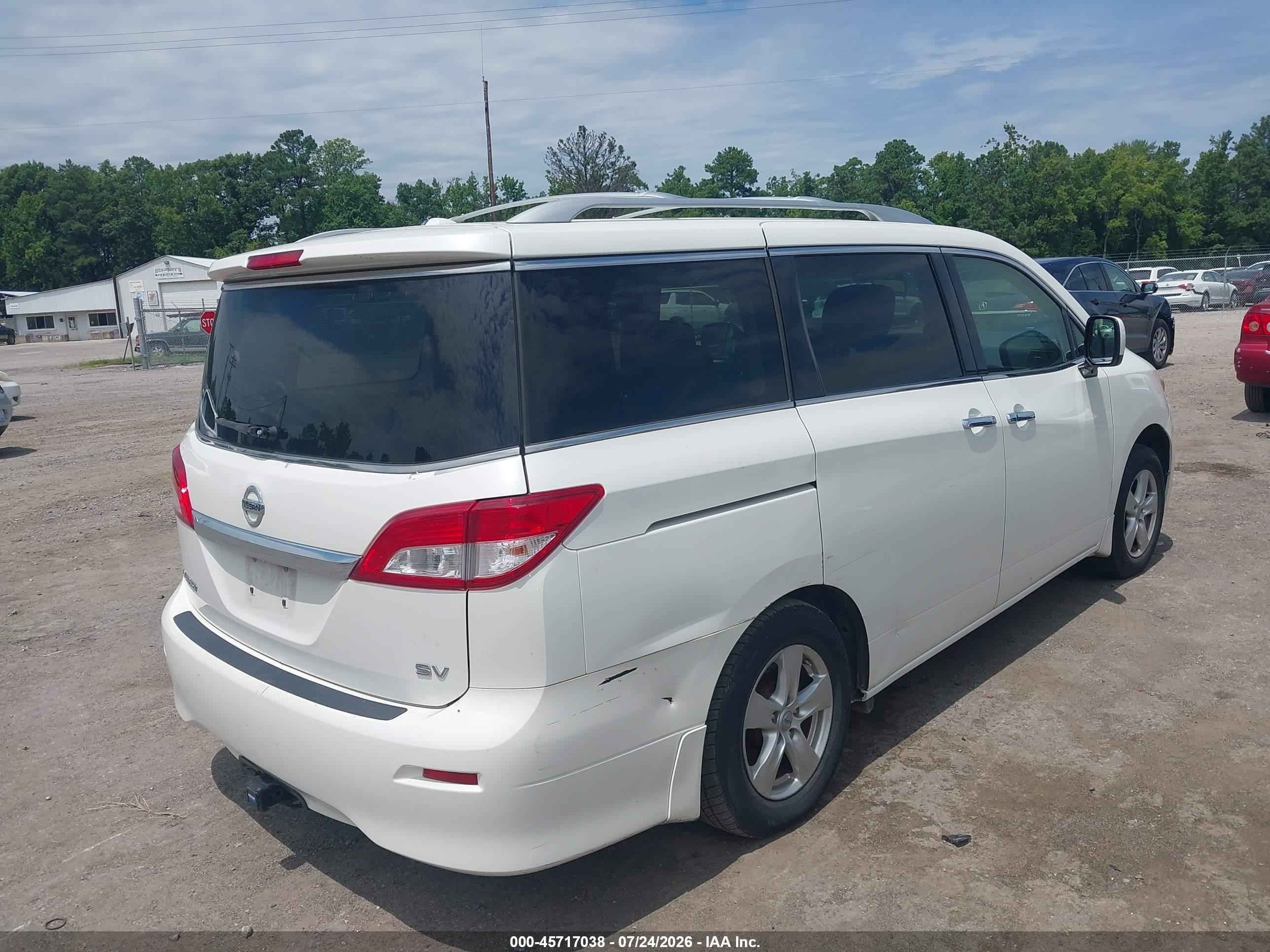 2012 Nissan Quest Sv White vin: JN8AE2KP9C9042652