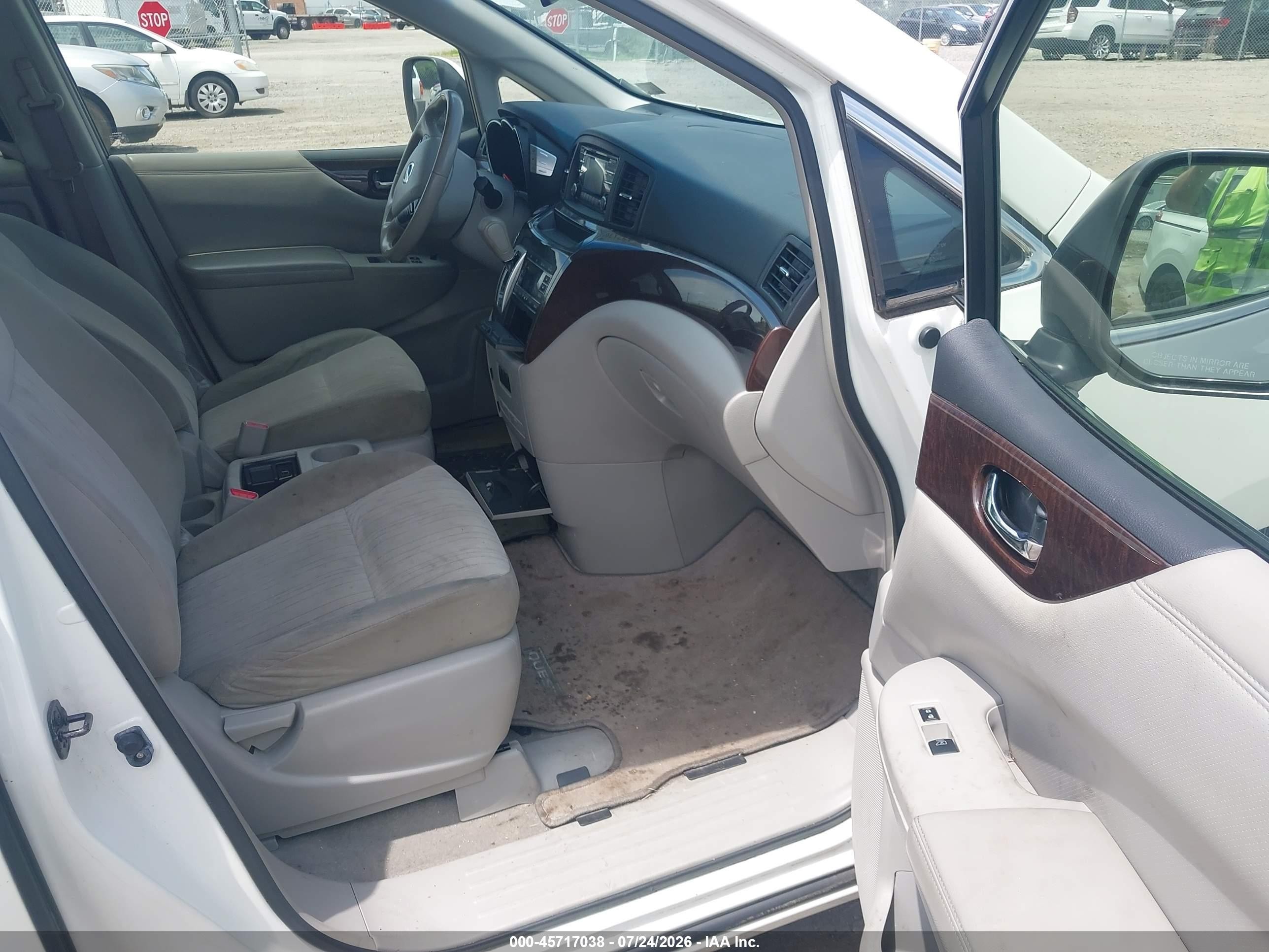 2012 Nissan Quest Sv White vin: JN8AE2KP9C9042652