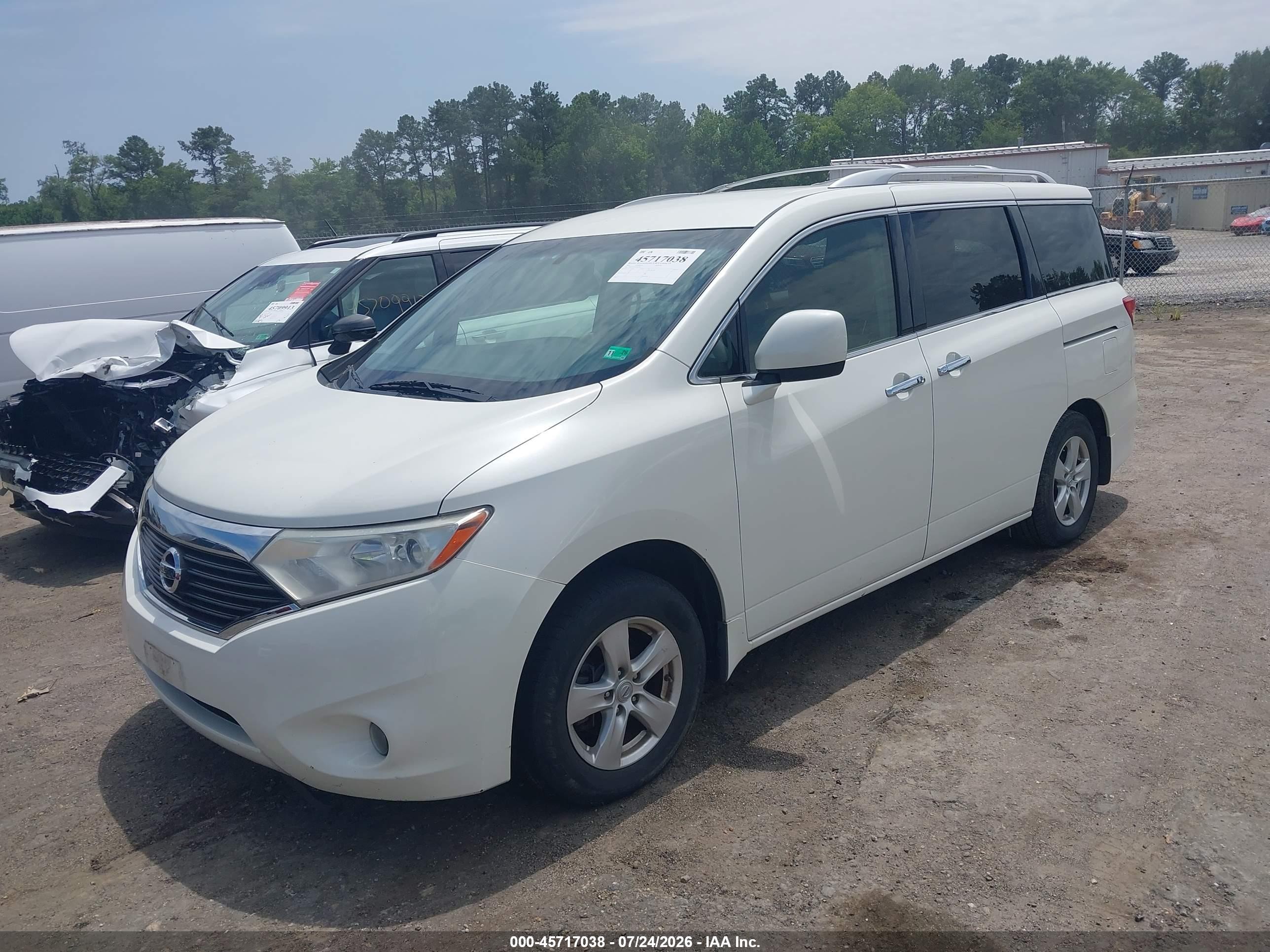 2012 Nissan Quest Sv White vin: JN8AE2KP9C9042652