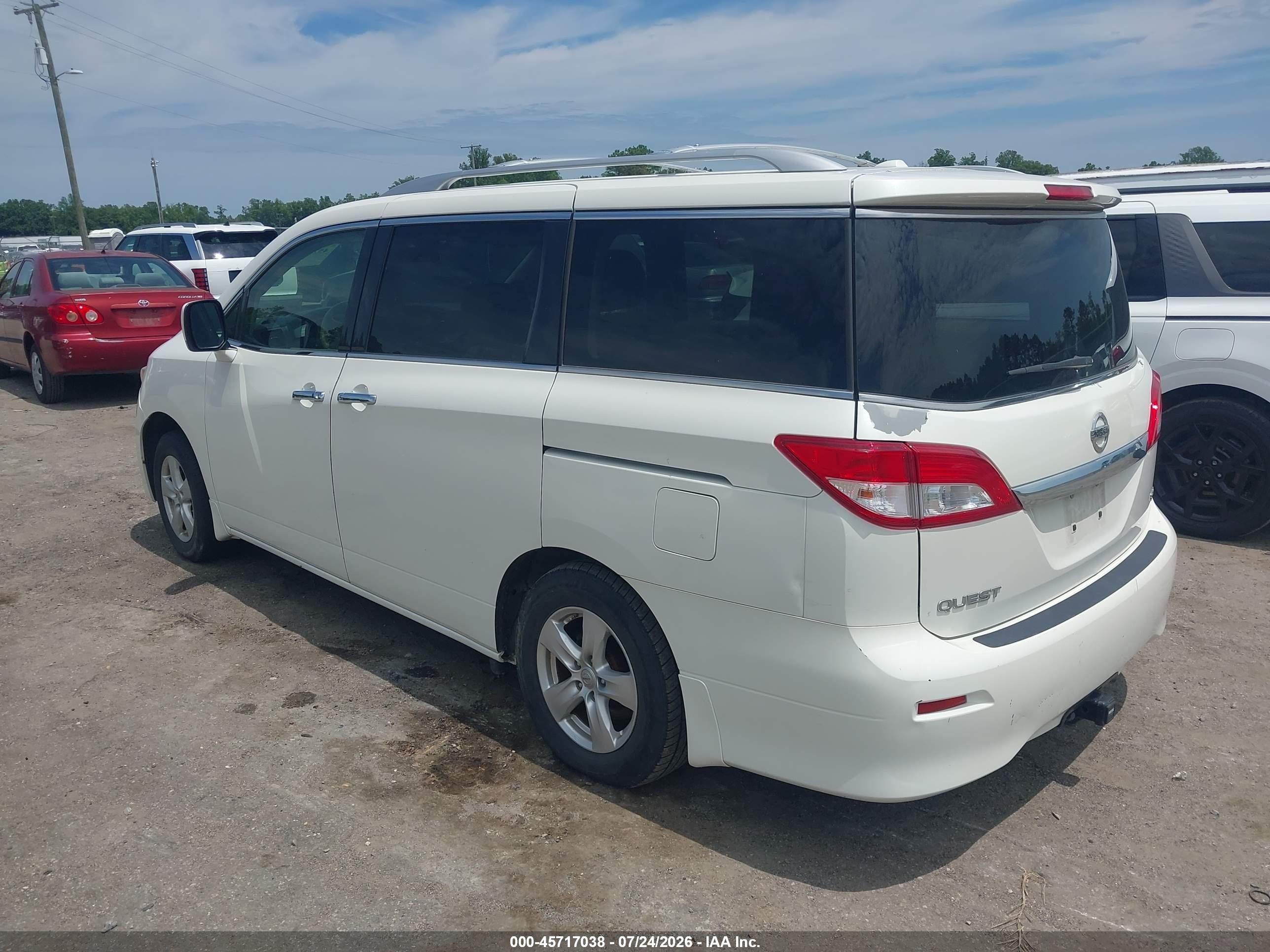 2012 Nissan Quest Sv White vin: JN8AE2KP9C9042652
