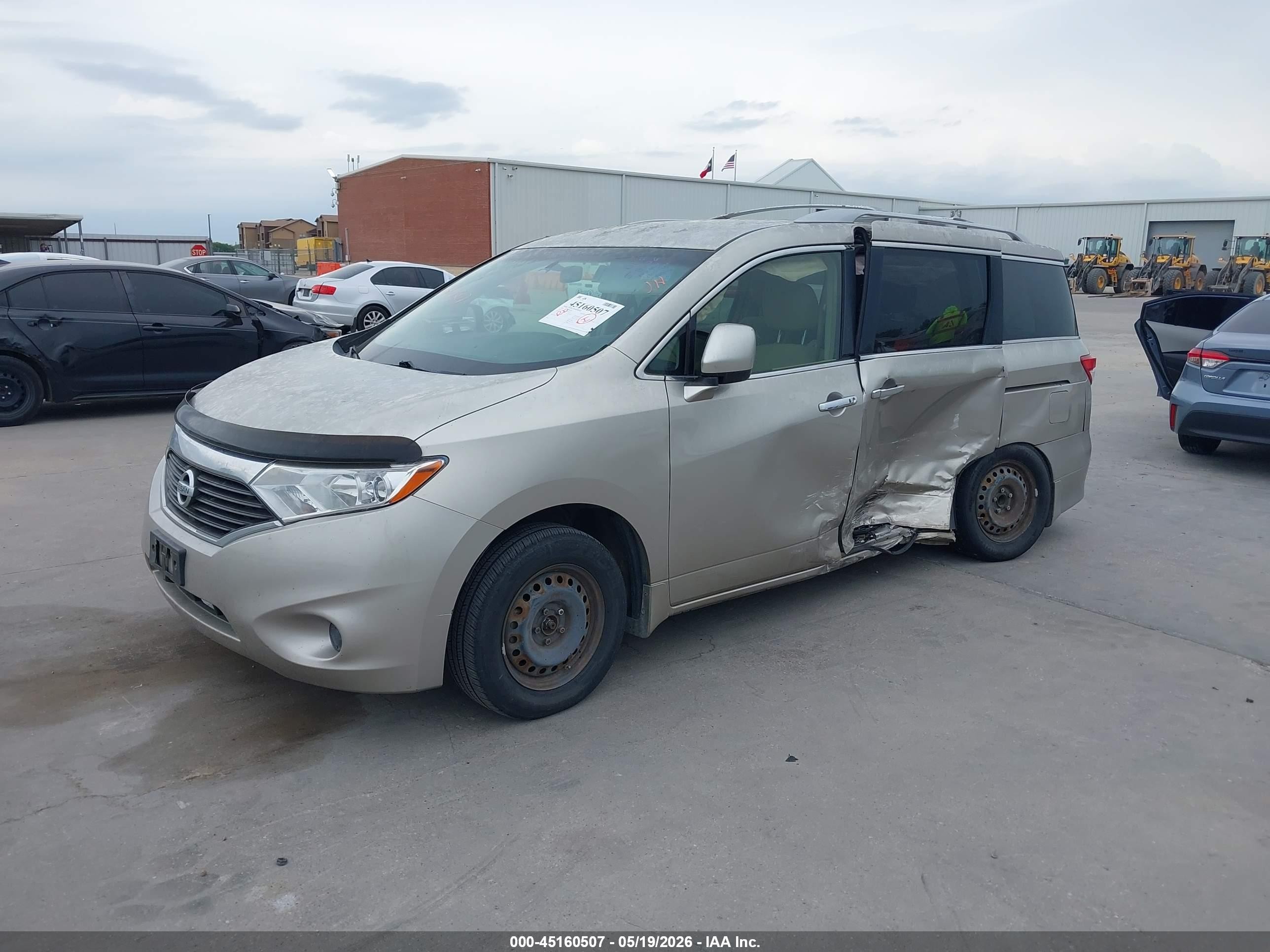 2012 Nissan Quest S Золотой vin: JN8AE2KP9C9046619