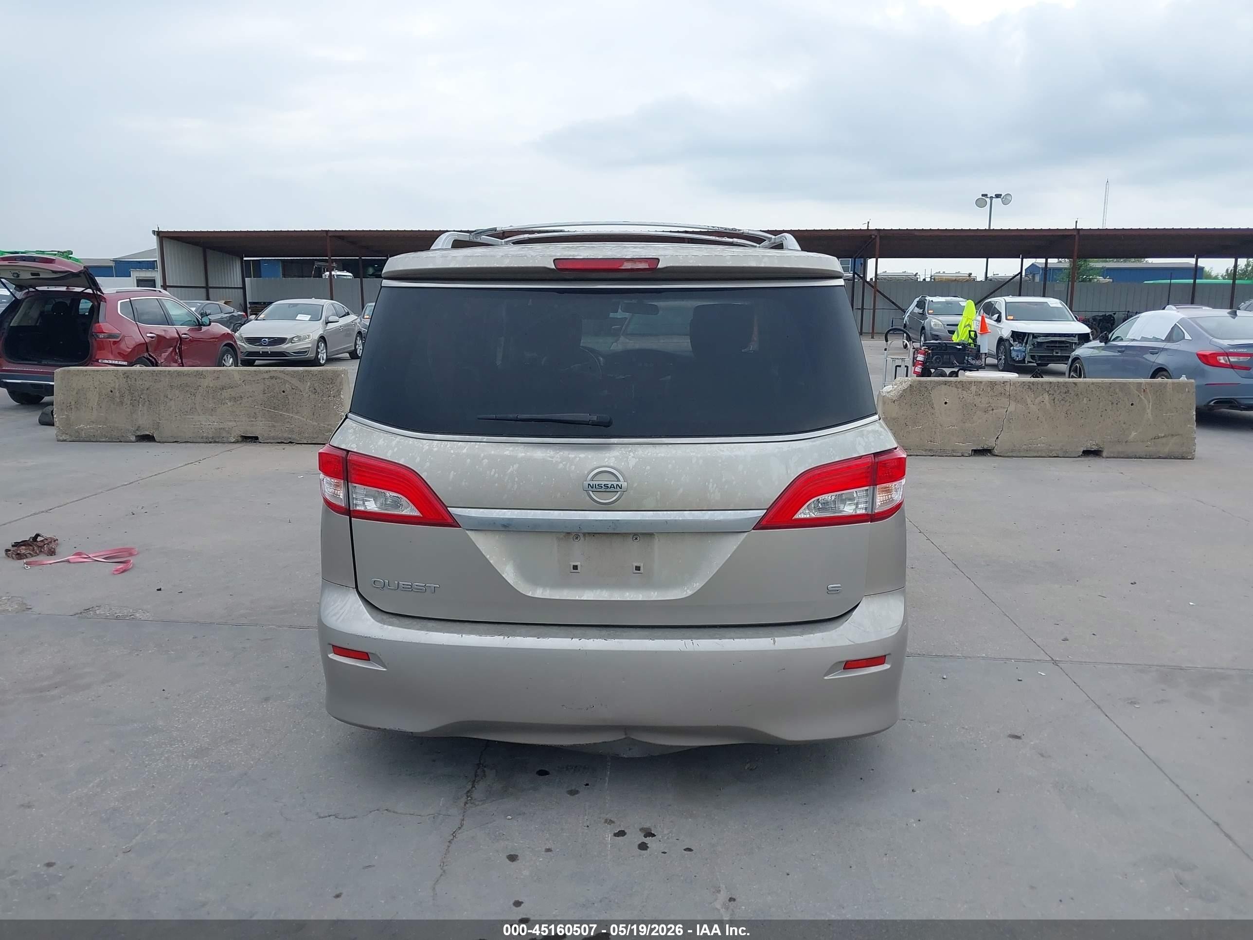 2012 Nissan Quest S Золотой vin: JN8AE2KP9C9046619