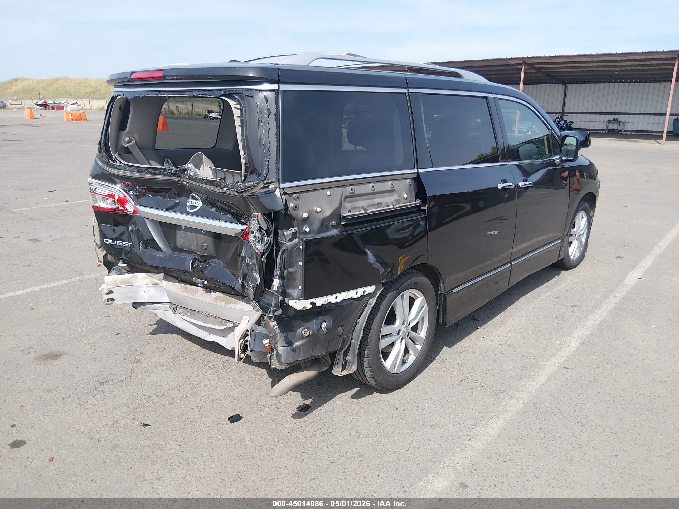 2012 Nissan Quest Sl Black vin: JN8AE2KP9C9046846