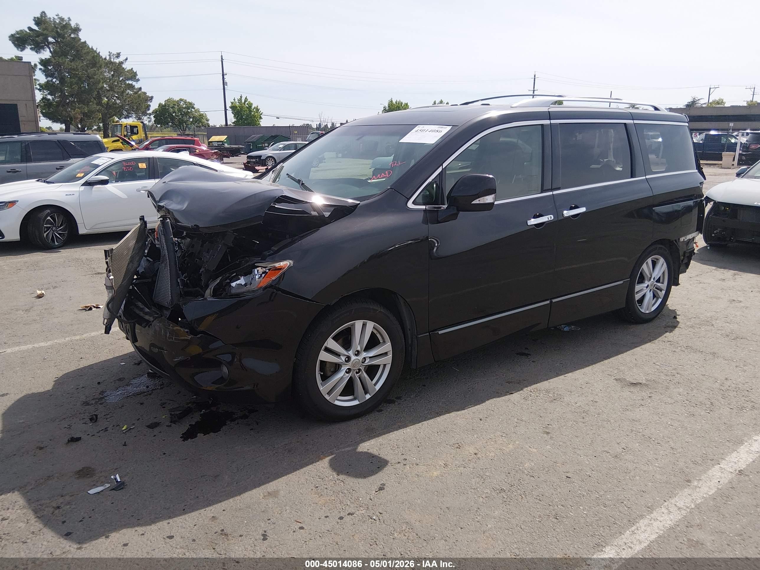 2012 Nissan Quest Sl Black vin: JN8AE2KP9C9046846
