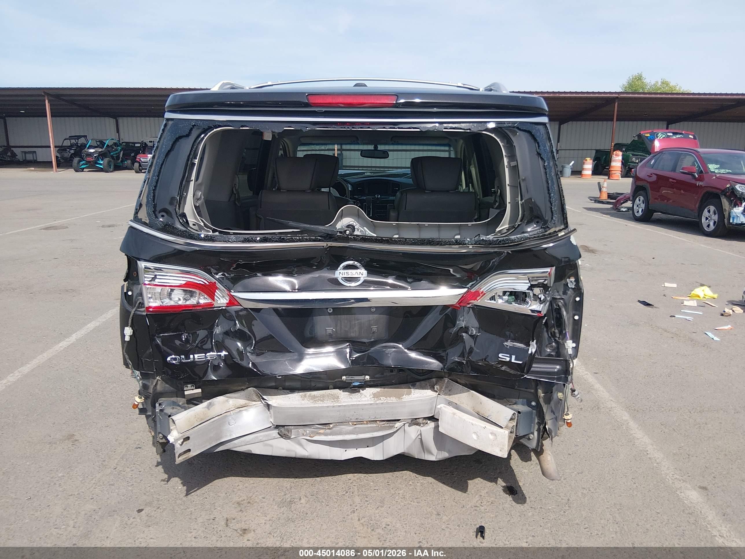 2012 Nissan Quest Sl Black vin: JN8AE2KP9C9046846