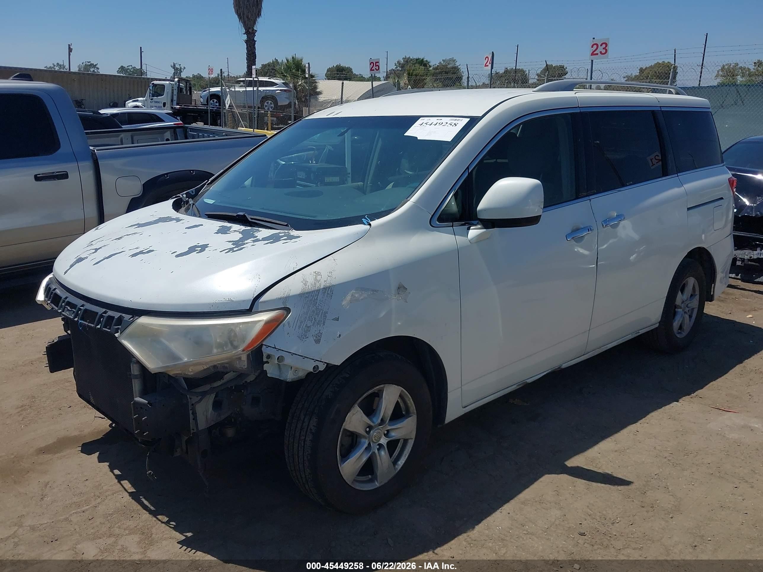2012 Nissan Quest Sv White vin: JN8AE2KP9C9050279