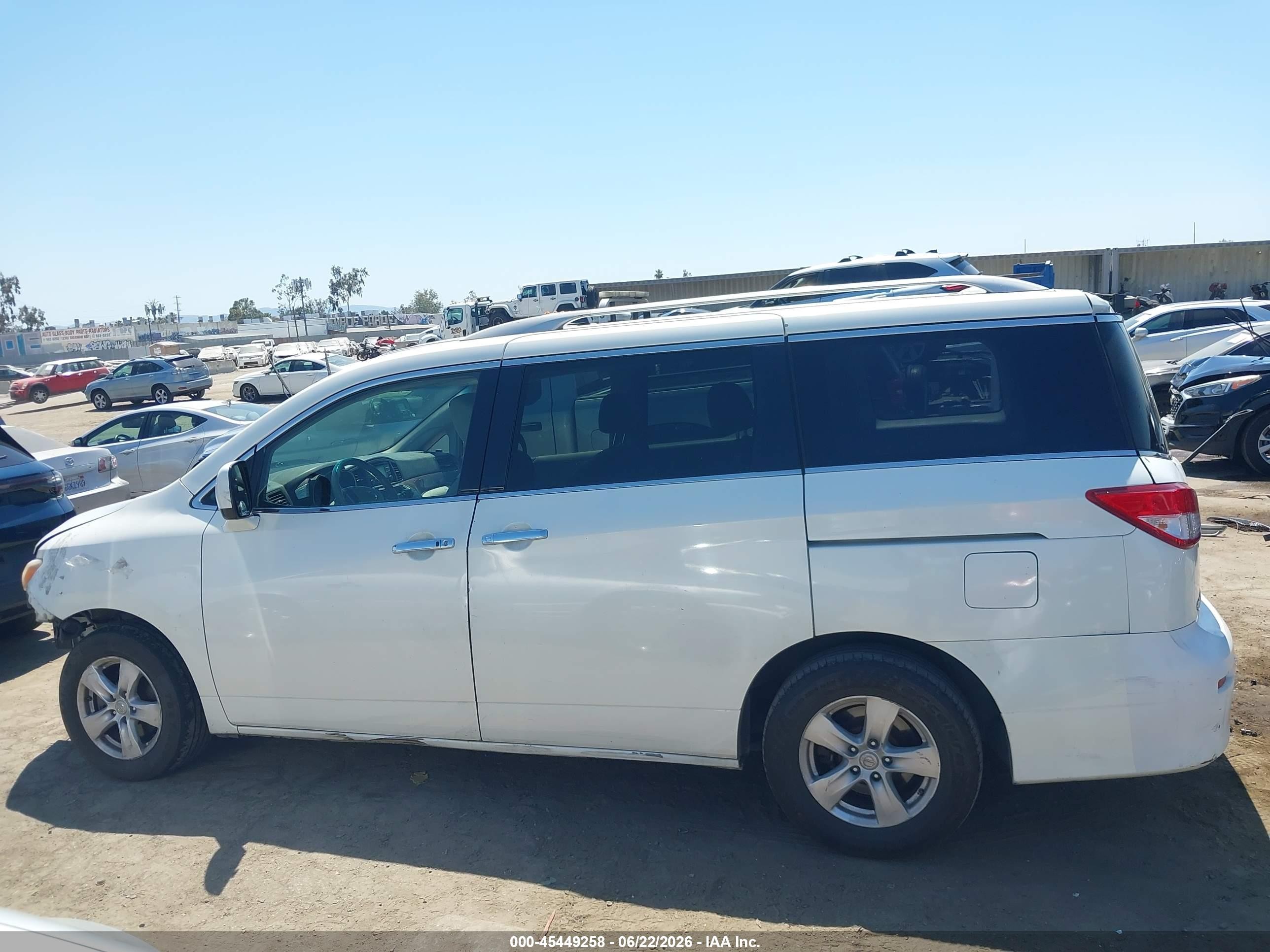 2012 Nissan Quest Sv White vin: JN8AE2KP9C9050279