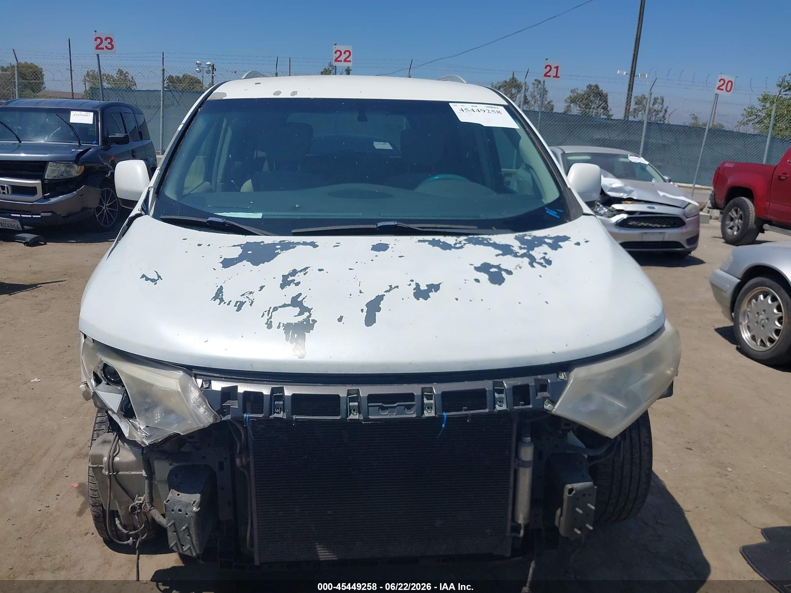 2012 Nissan Quest Sv White vin: JN8AE2KP9C9050279