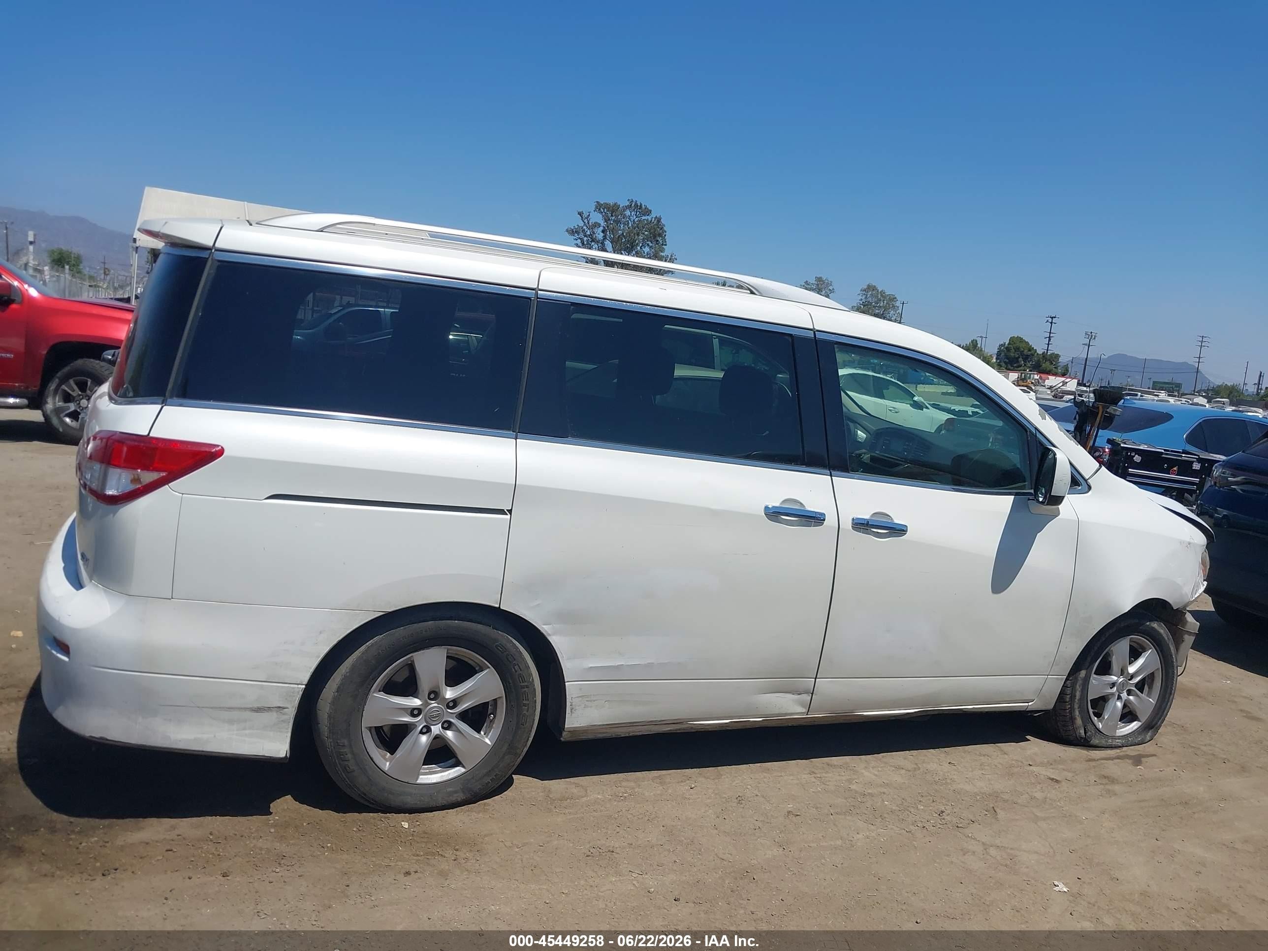 2012 Nissan Quest Sv White vin: JN8AE2KP9C9050279