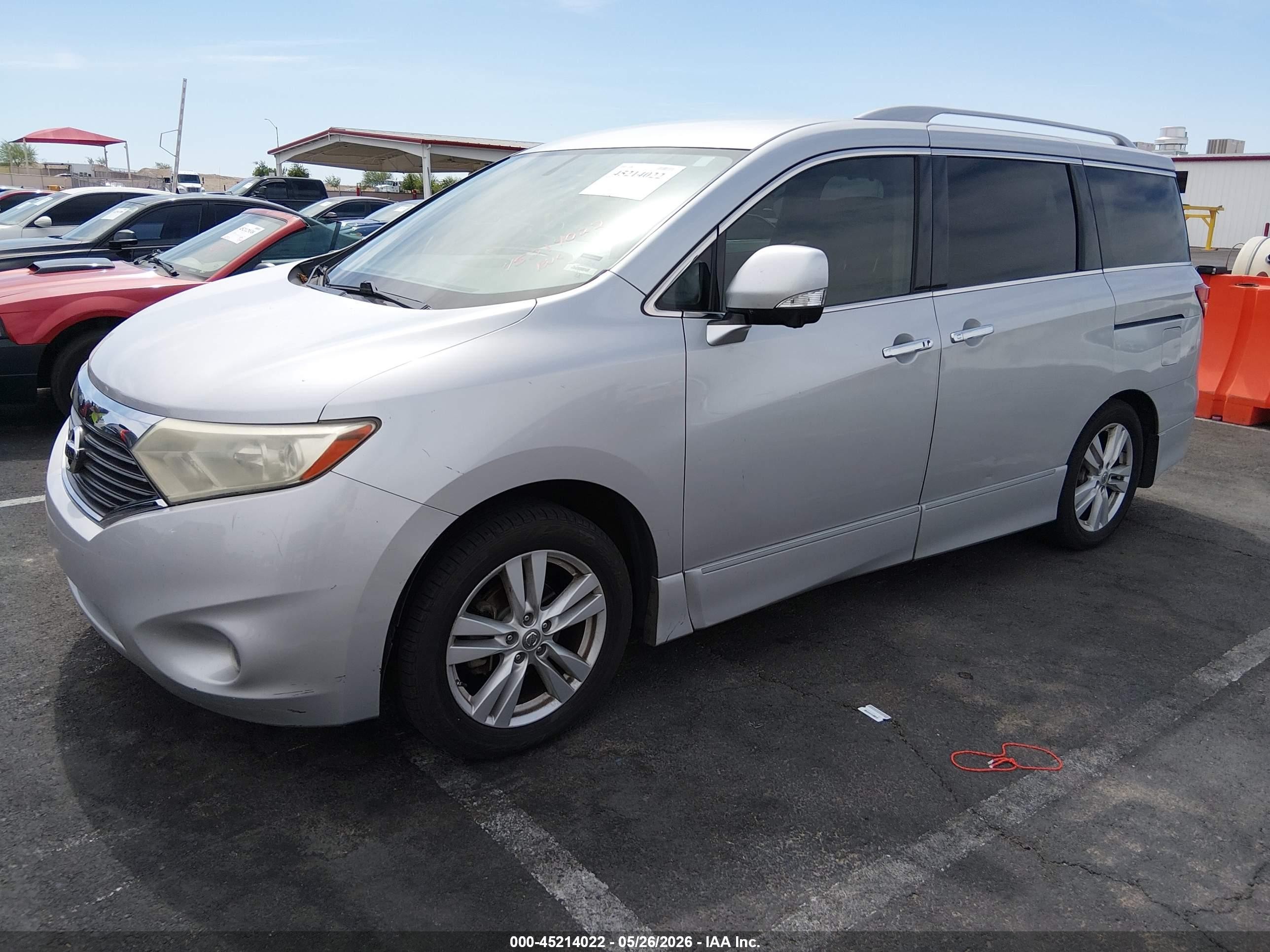 2013 Nissan Quest Le Серебряный vin: JN8AE2KP9D9062613