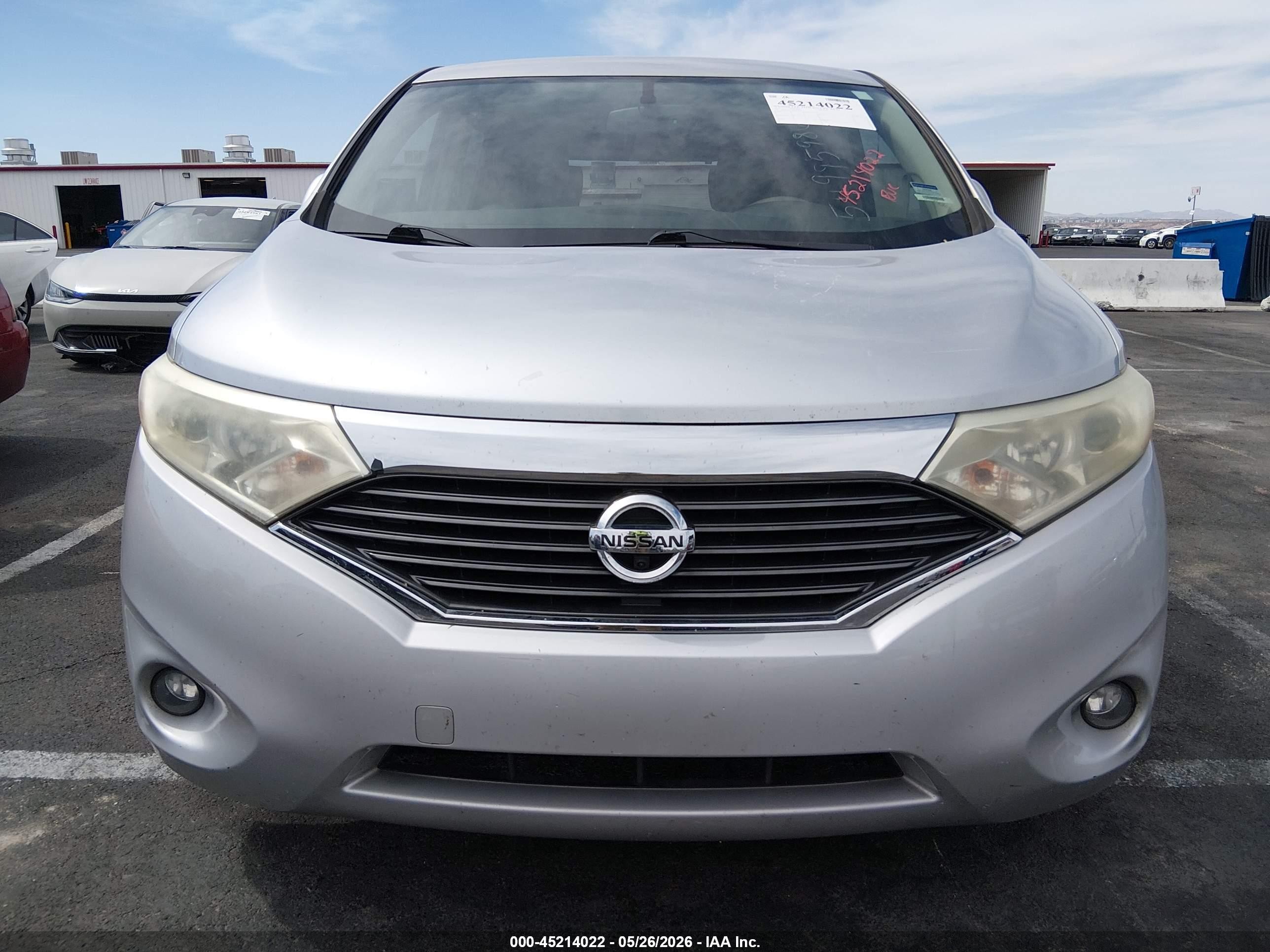2013 Nissan Quest Le Серебряный vin: JN8AE2KP9D9062613