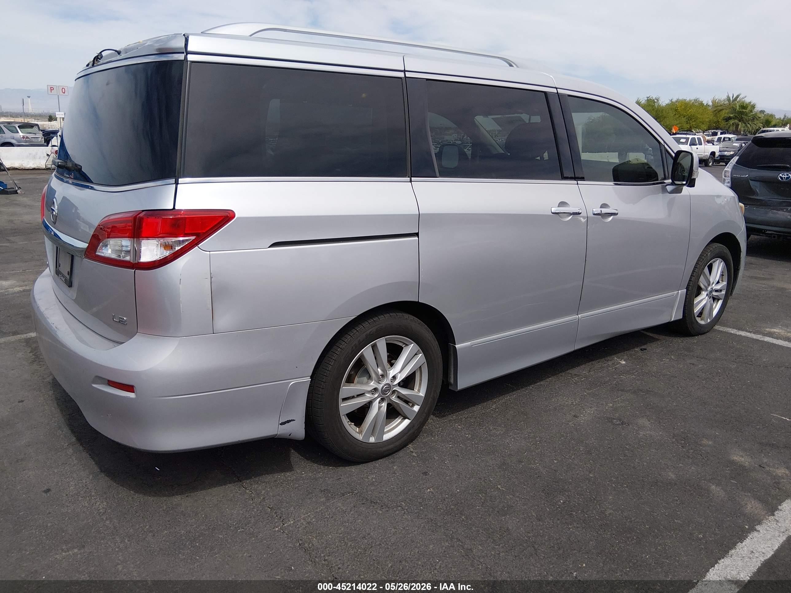 2013 Nissan Quest Le Серебряный vin: JN8AE2KP9D9062613